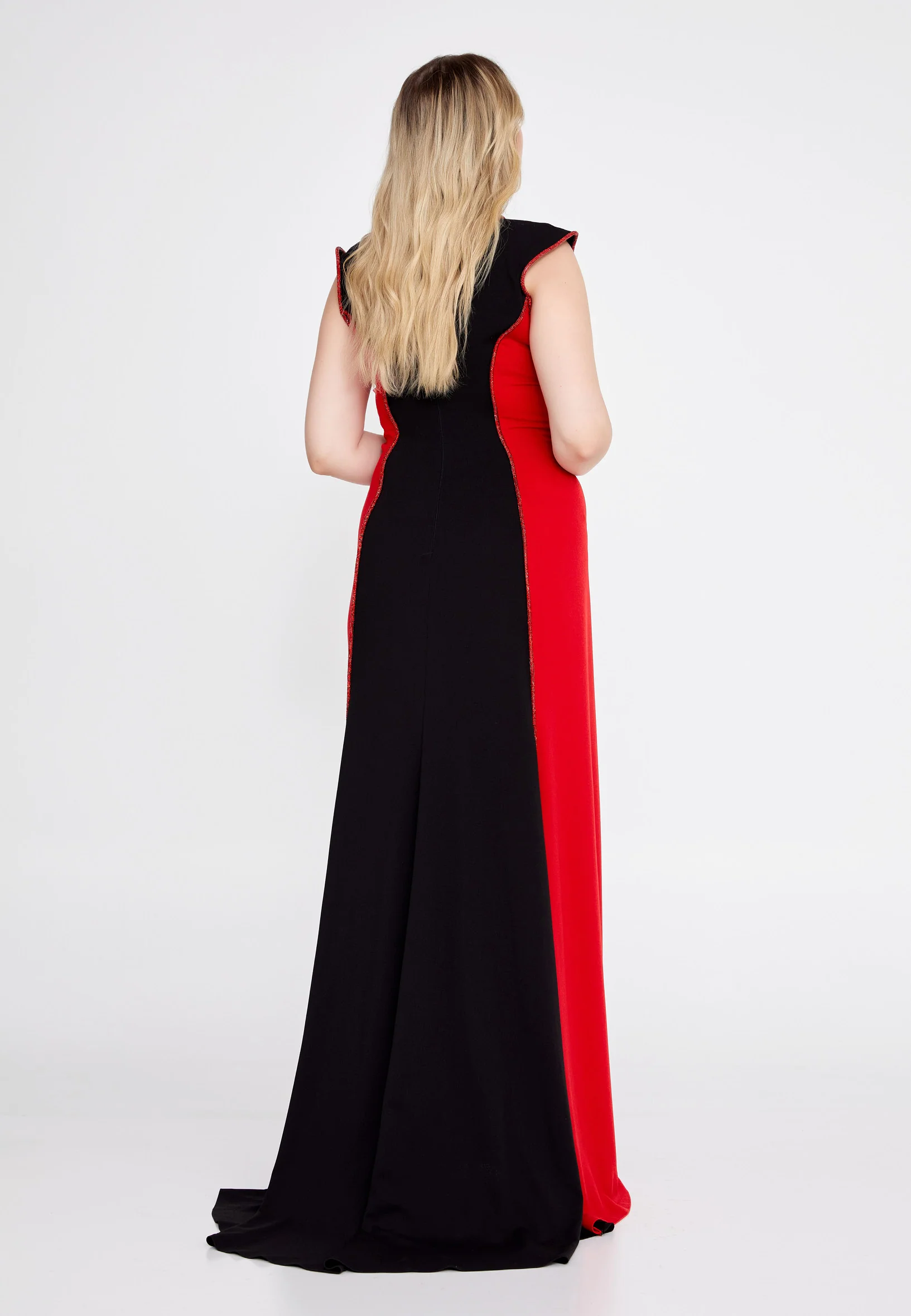 Sleeveless Maxi Crepe Column Plus Size Evening Dress mtn22104-b - Image 10