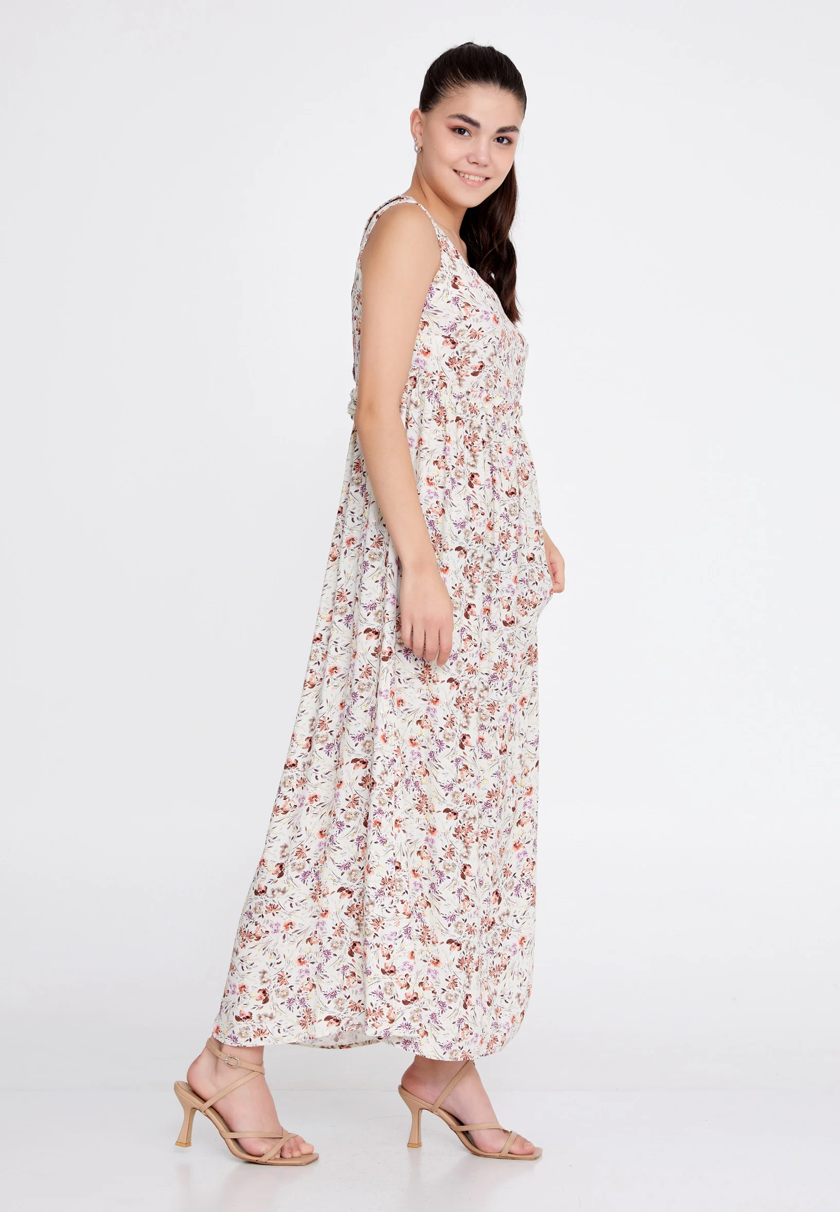Sleeveless Maxi Crepe Column Regular Casual Dress qmlqe44 - Image 3