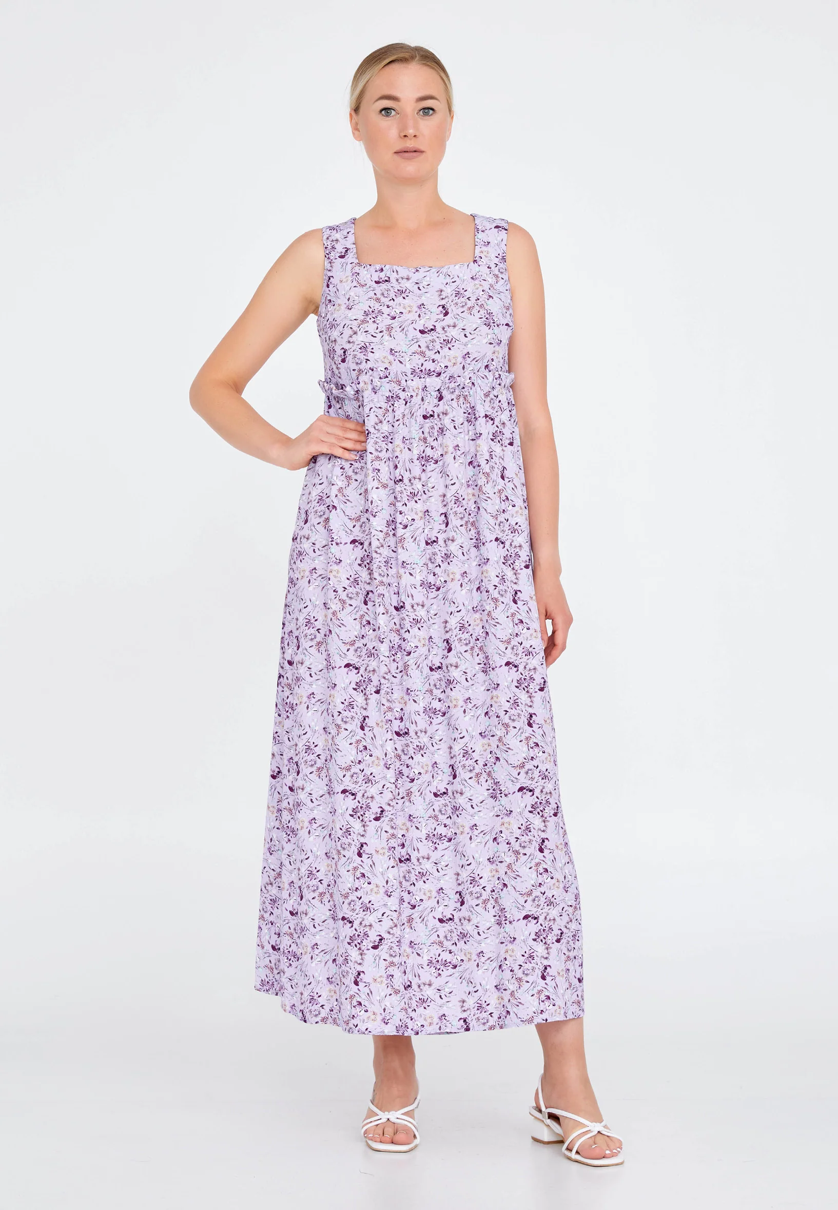 Sleeveless Maxi Crepe Column Regular Casual Dress qmlqe44 - Image 5