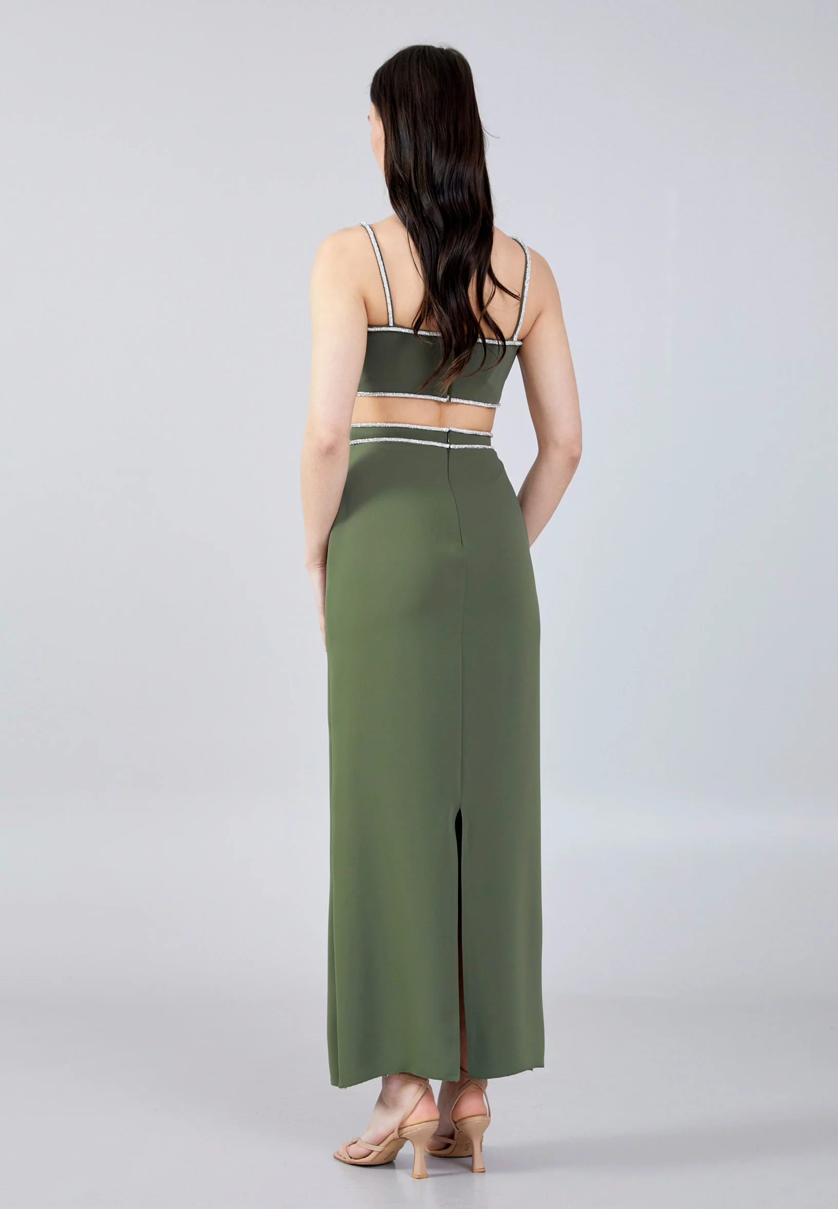 Sleeveless Maxi Crepe Column Regular Evening Dress aln1646 - Image 18
