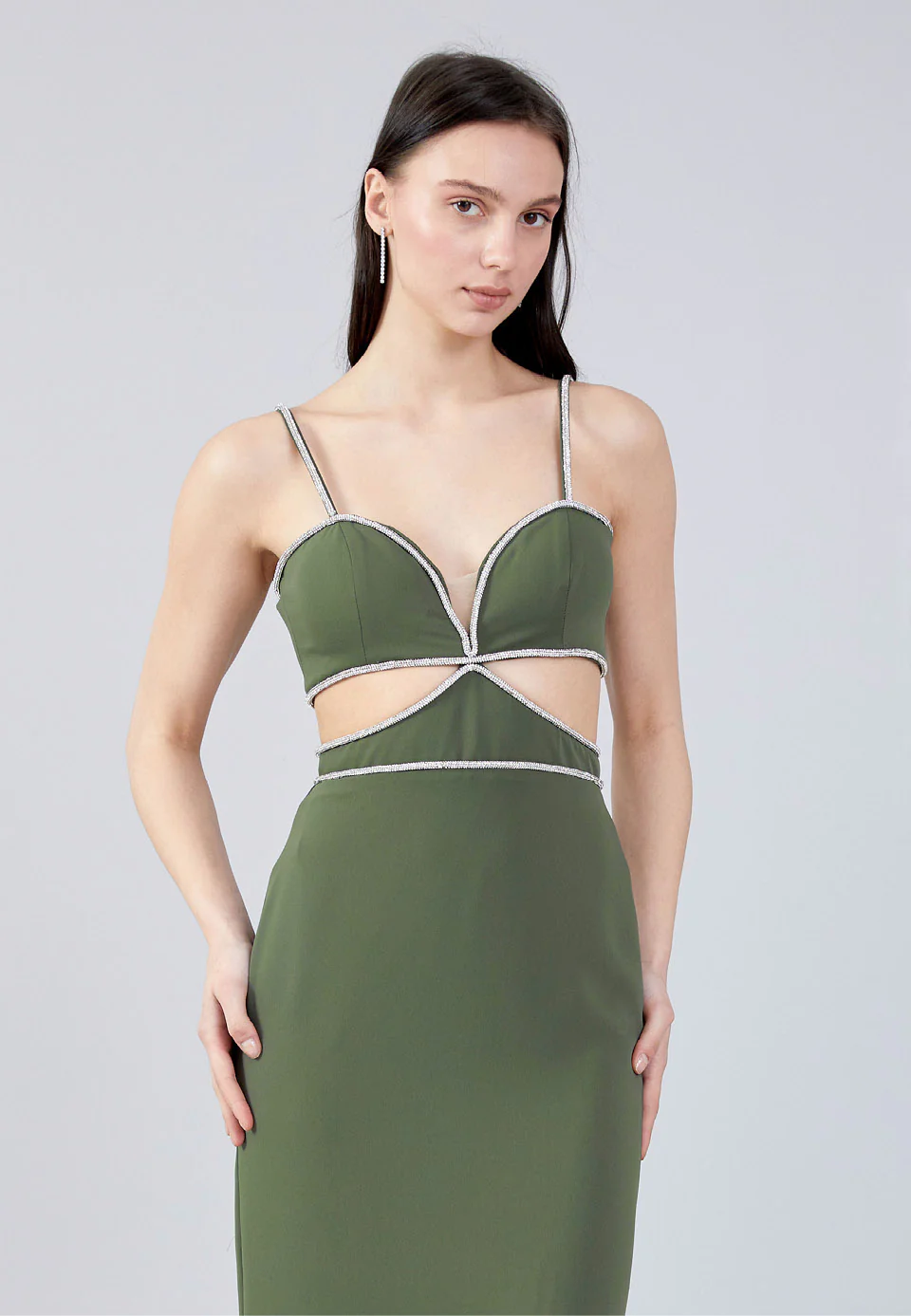 Sleeveless Maxi Crepe Column Regular Evening Dress aln1646 - Image 20