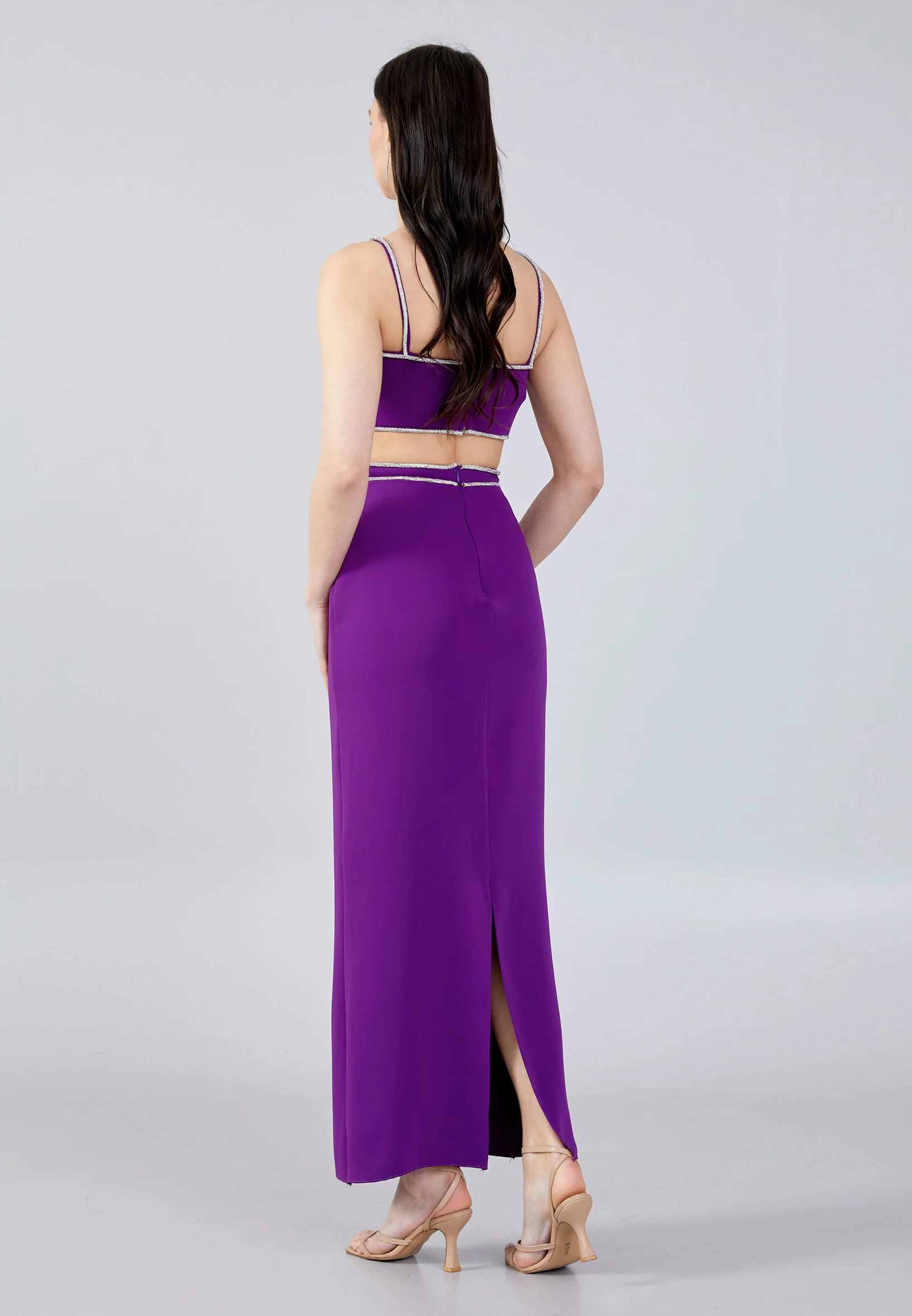 Sleeveless Maxi Crepe Column Regular Evening Dress aln1646 - Image 22