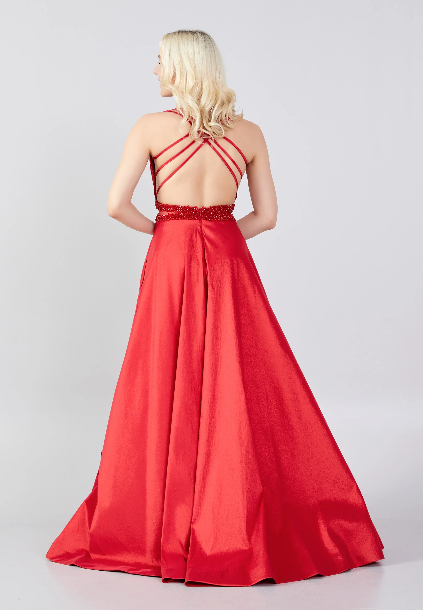 Sleeveless Maxi Crepe Gown Regular Prom Dress frc6209 - Image 2