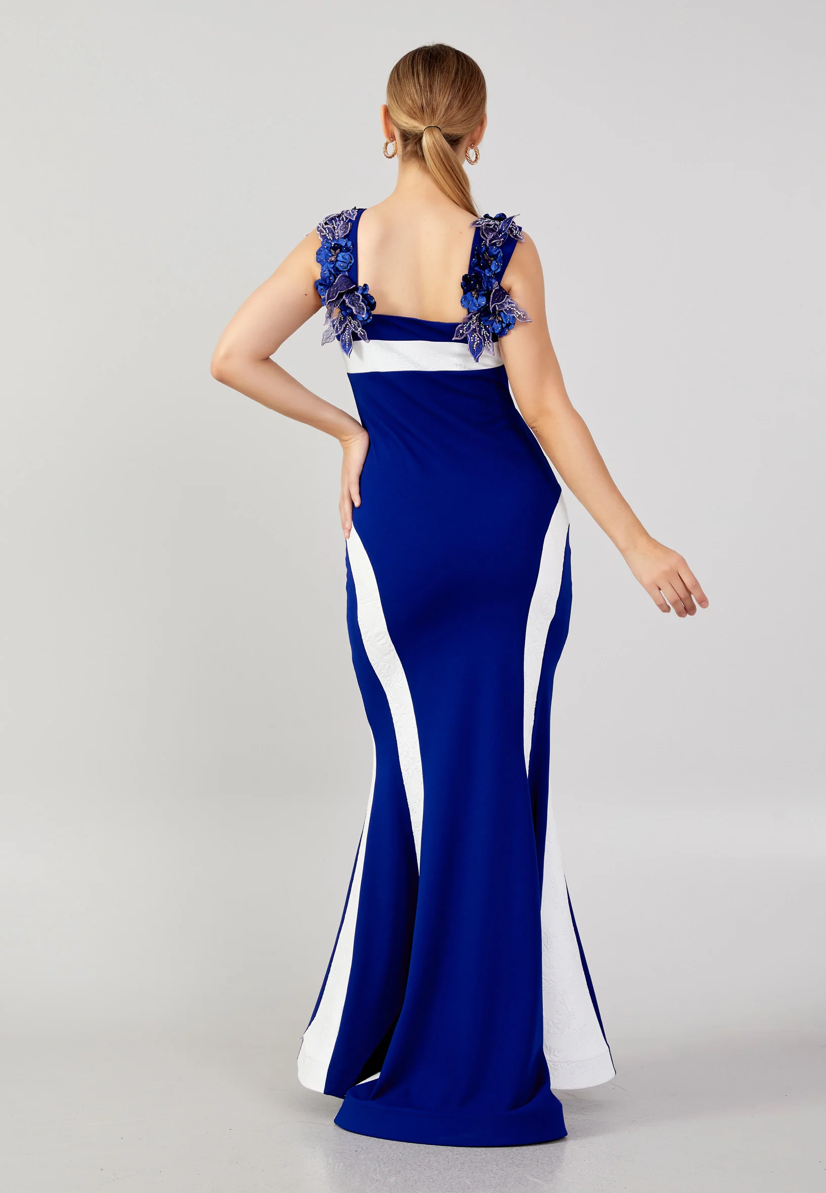 Sleeveless Maxi Crepe Mermaid Plus Size Wedding Guest Dress mtn88121-b - Image 10