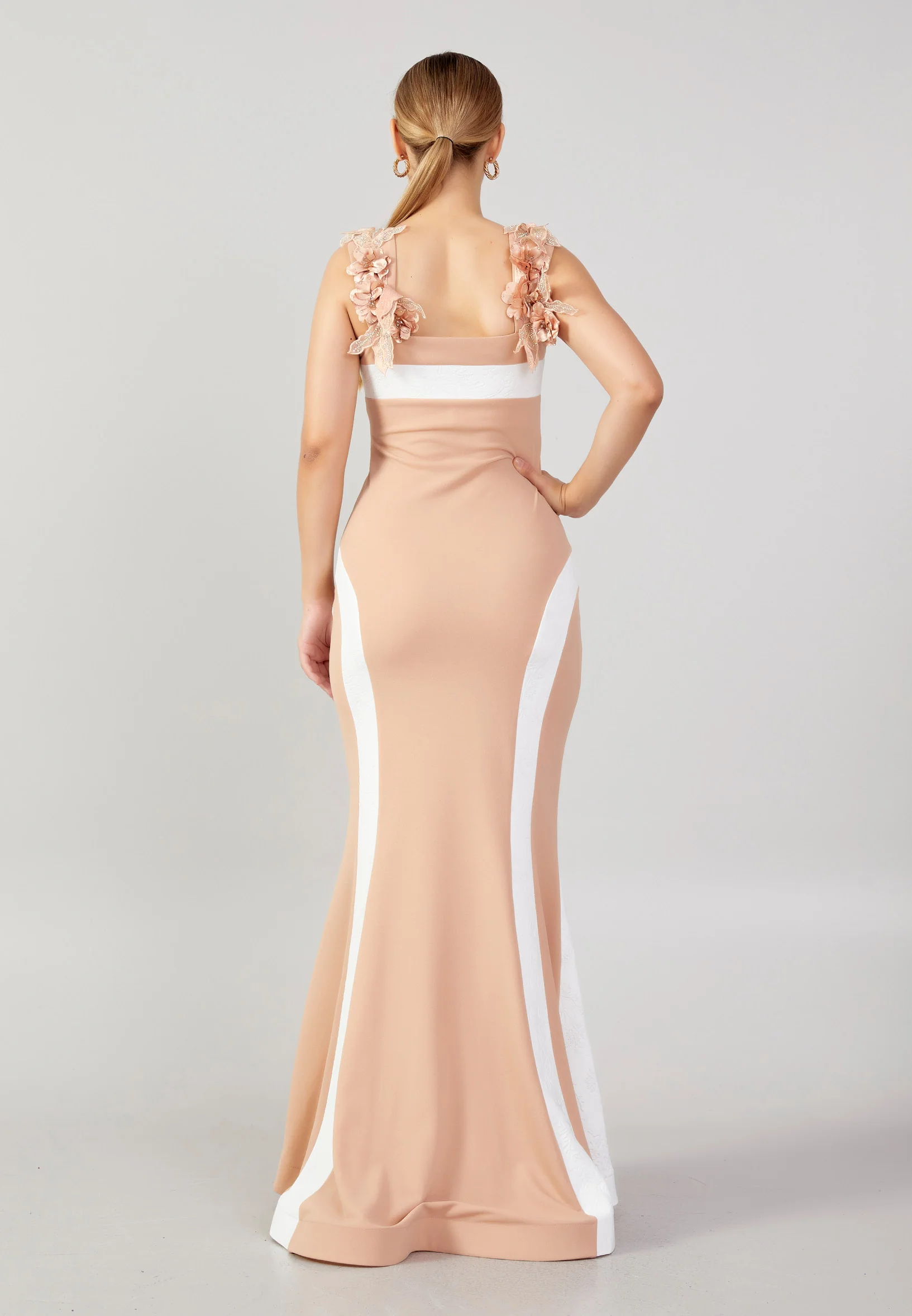 Sleeveless Maxi Crepe Mermaid Plus Size Wedding Guest Dress mtn88121-b - Image 2