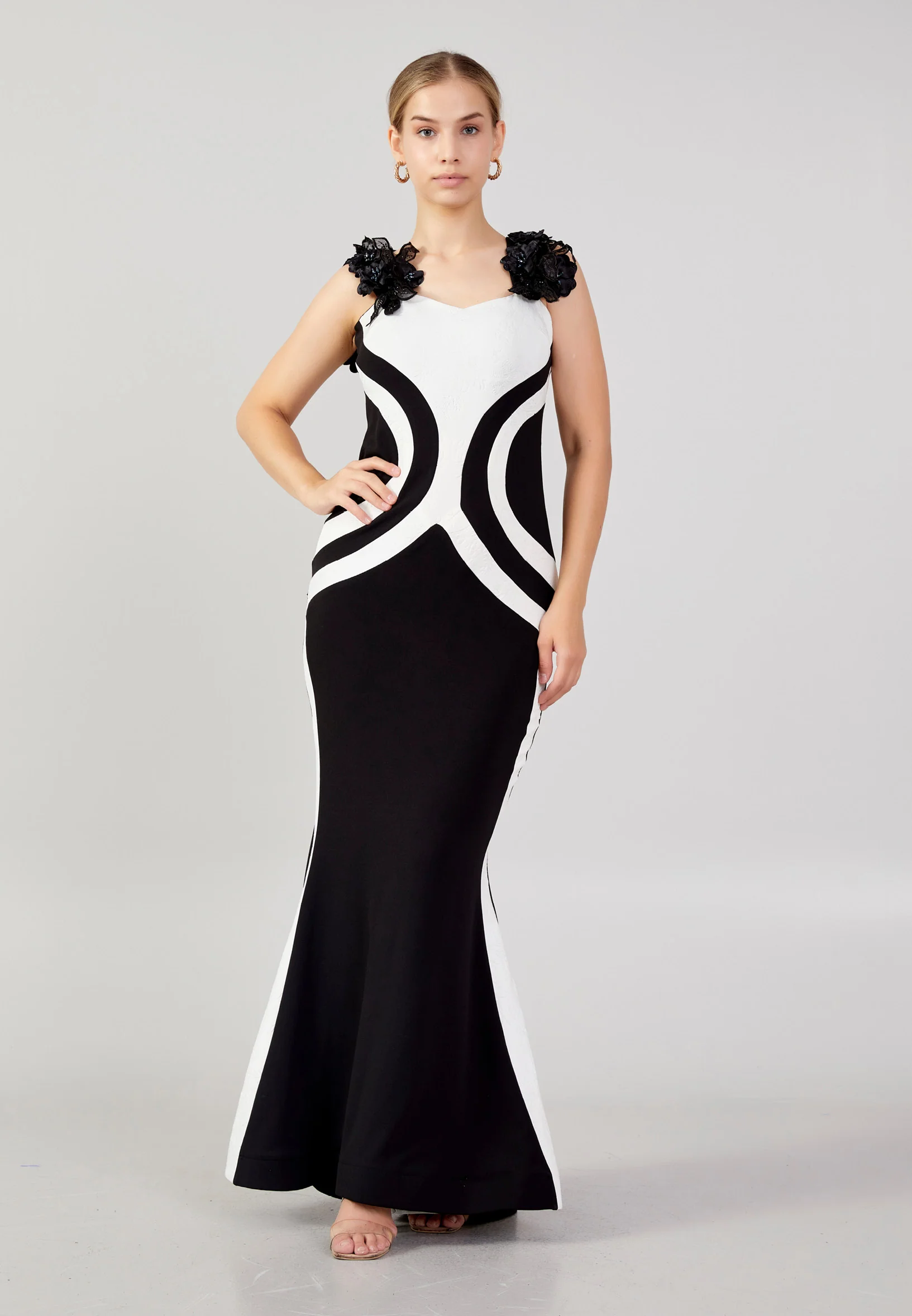Sleeveless Maxi Crepe Mermaid Plus Size Wedding Guest Dress mtn88121-b - Image 5