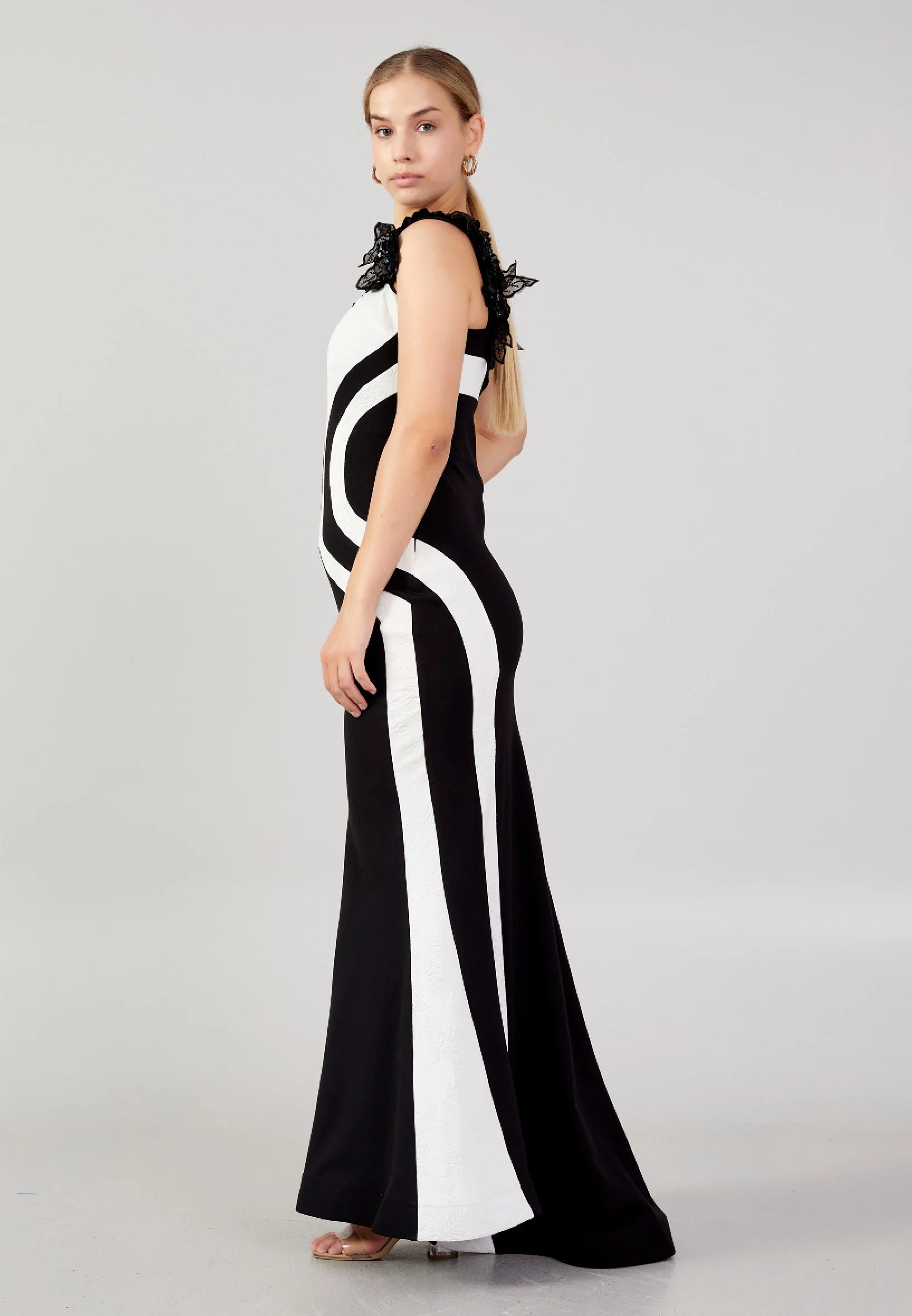 Sleeveless Maxi Crepe Mermaid Plus Size Wedding Guest Dress mtn88121-b - Image 7