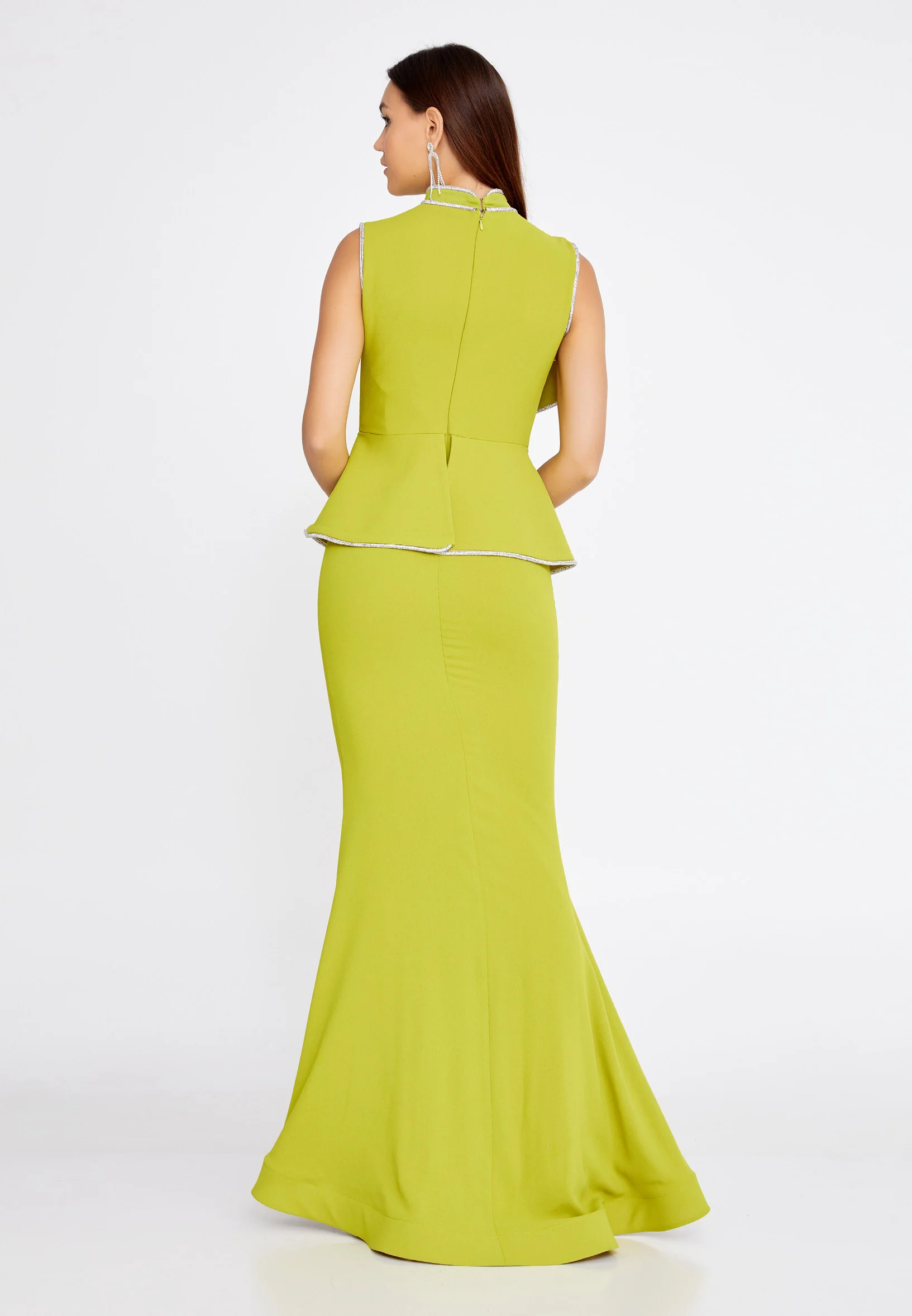 Sleeveless Maxi Crepe Mermaid Regular Evening Dress mtn2298 - Image 14