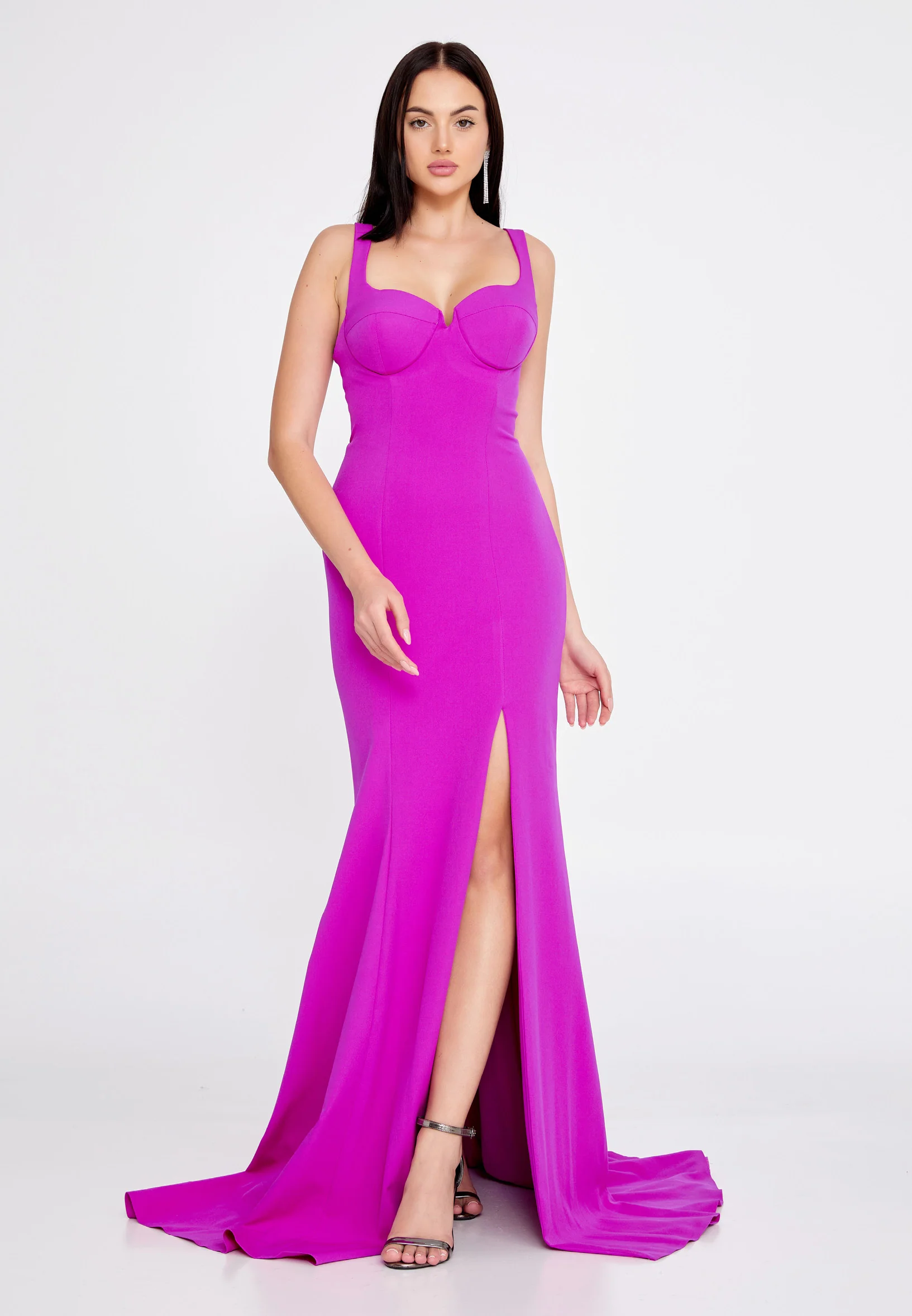 Sleeveless Maxi Crepe Mermaid Regular Evening Dress prl127