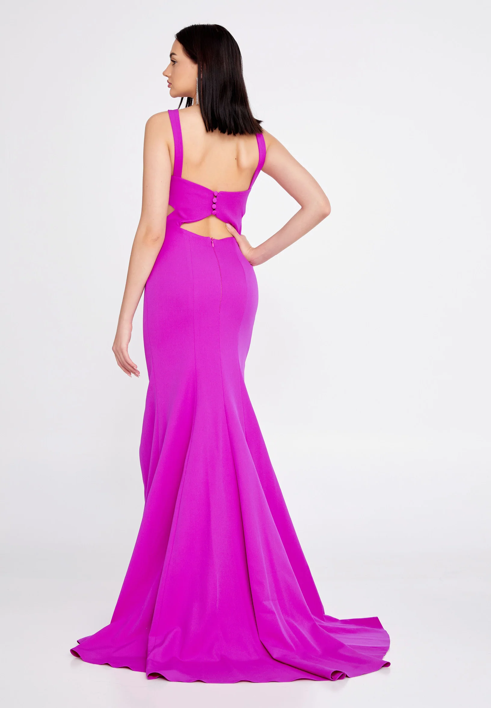 Sleeveless Maxi Crepe Mermaid Regular Evening Dress prl127 - Image 2