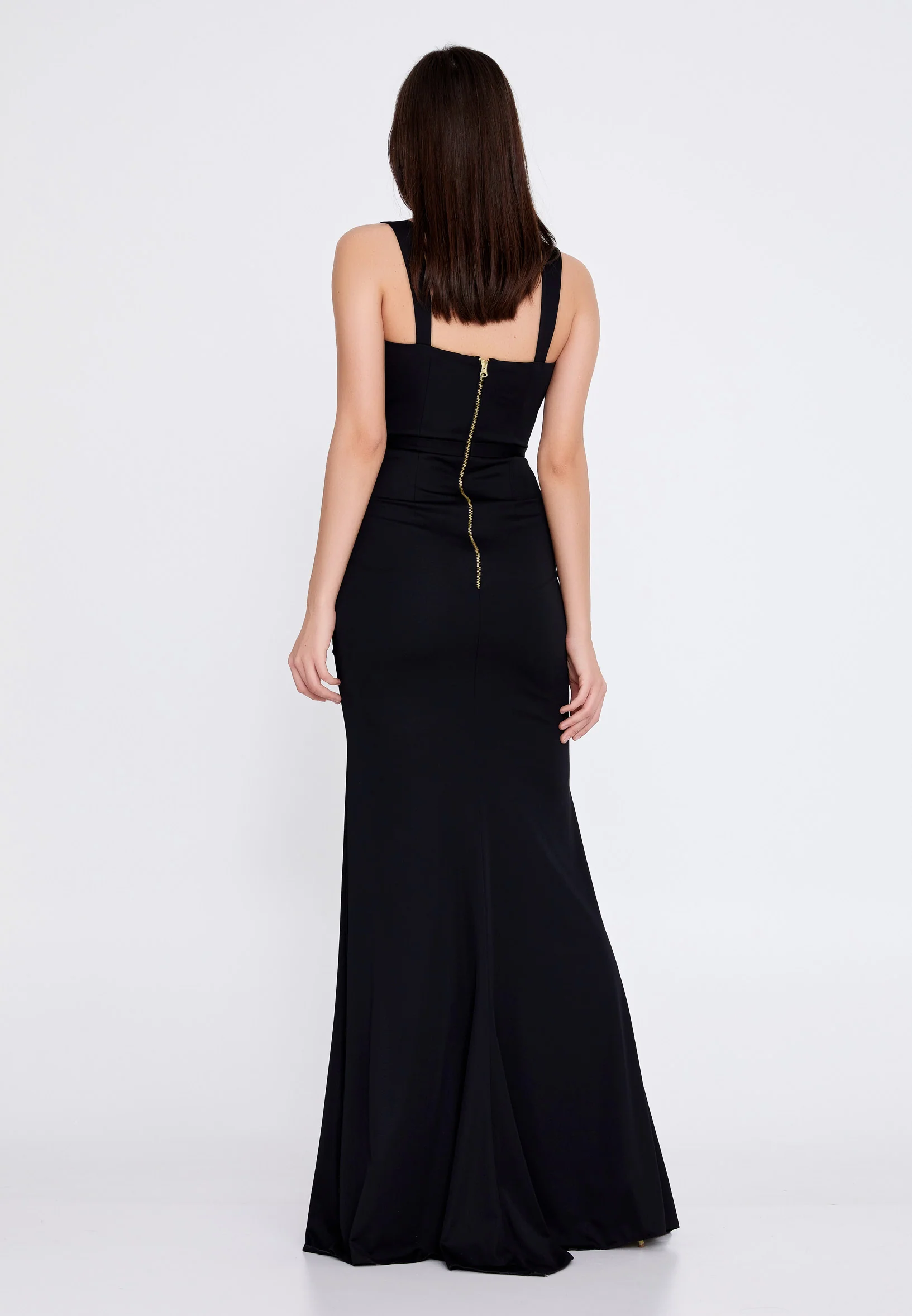 Sleeveless Maxi Crepe Mermaid Regular Evening Dress prl801 - Image 10