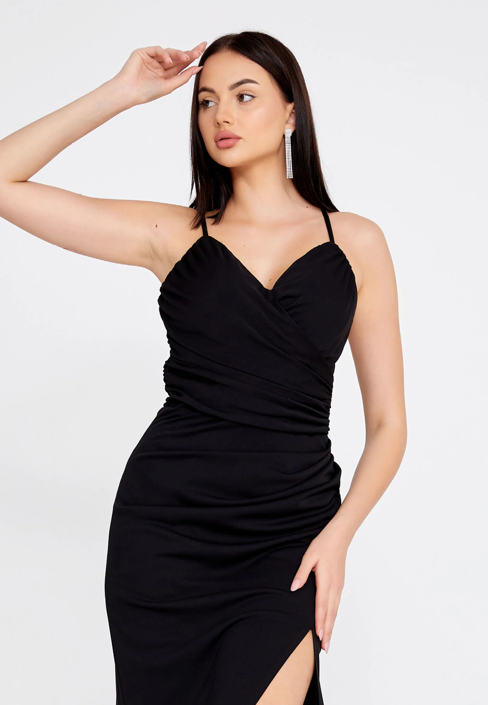 Sleeveless Maxi Crepe Mermaid Regular Evening Dress prl809 - Image 4