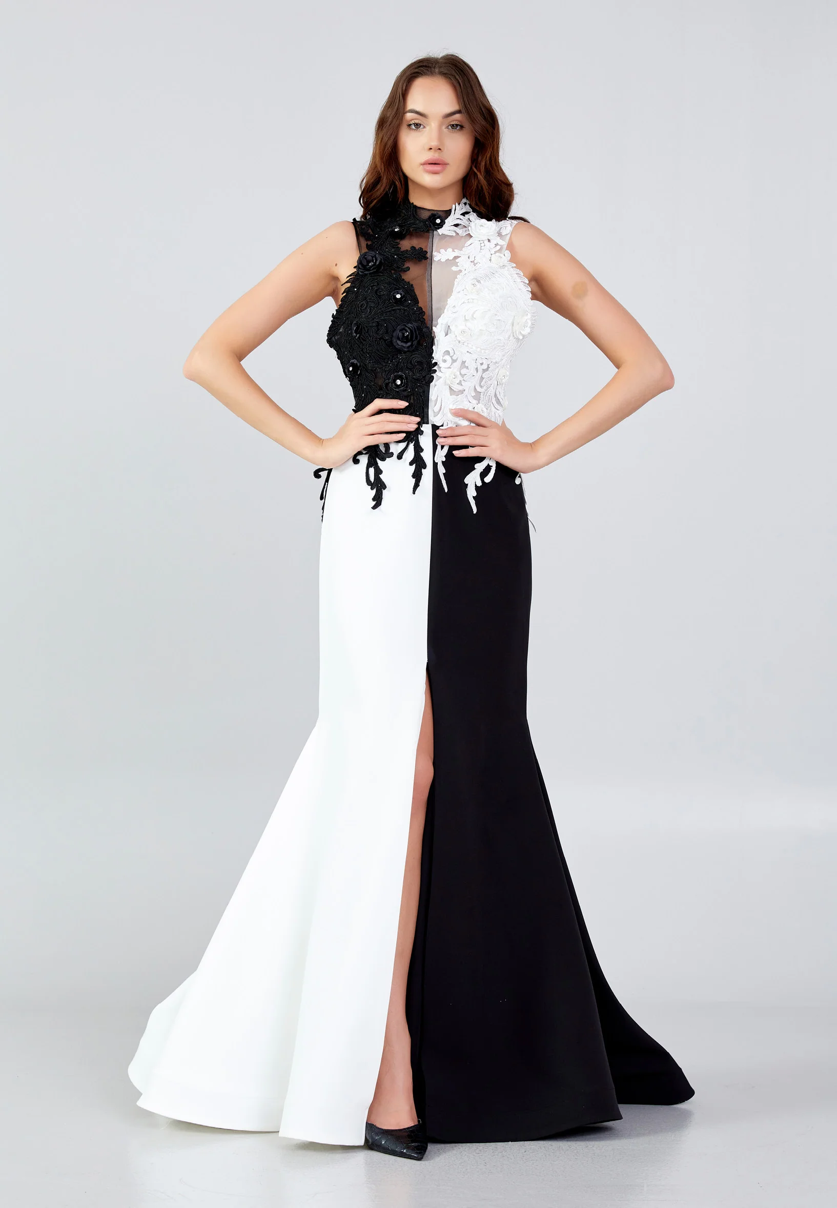 Sleeveless Maxi Crepe Mermaid Regular Wedding Guest Dress mtn22112 - Image 3