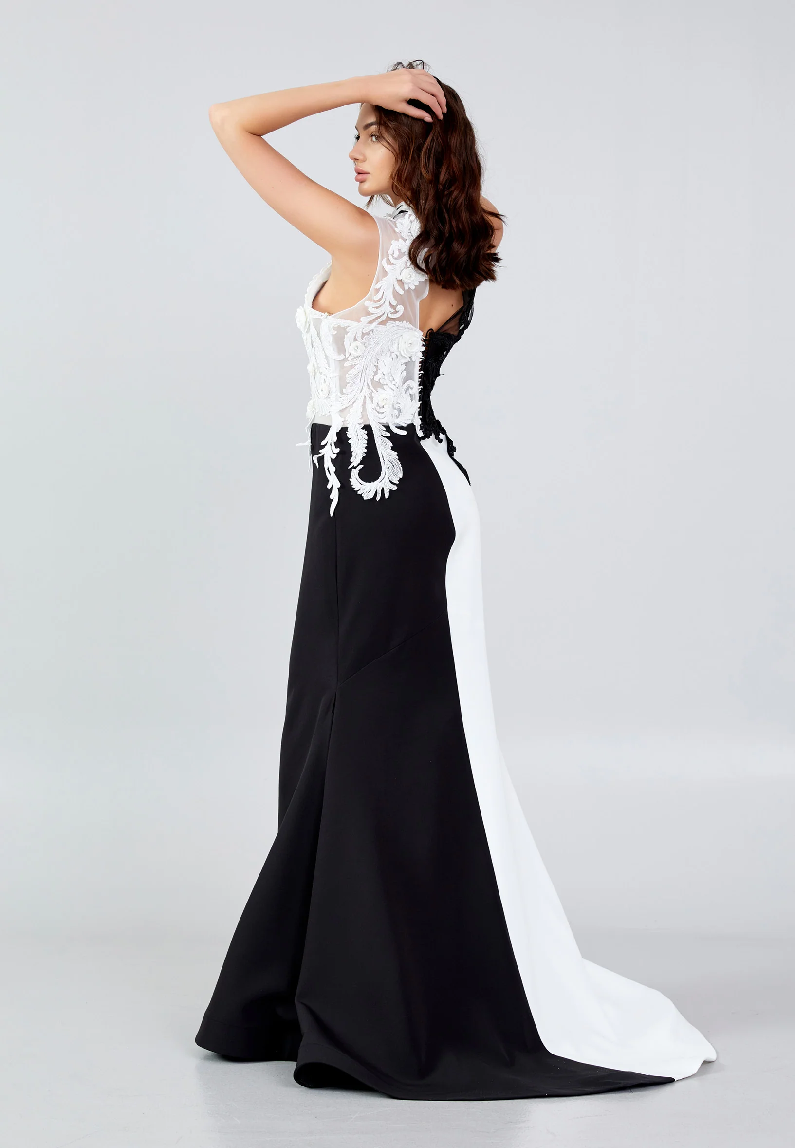 Sleeveless Maxi Crepe Mermaid Regular Wedding Guest Dress mtn22112 - Image 4