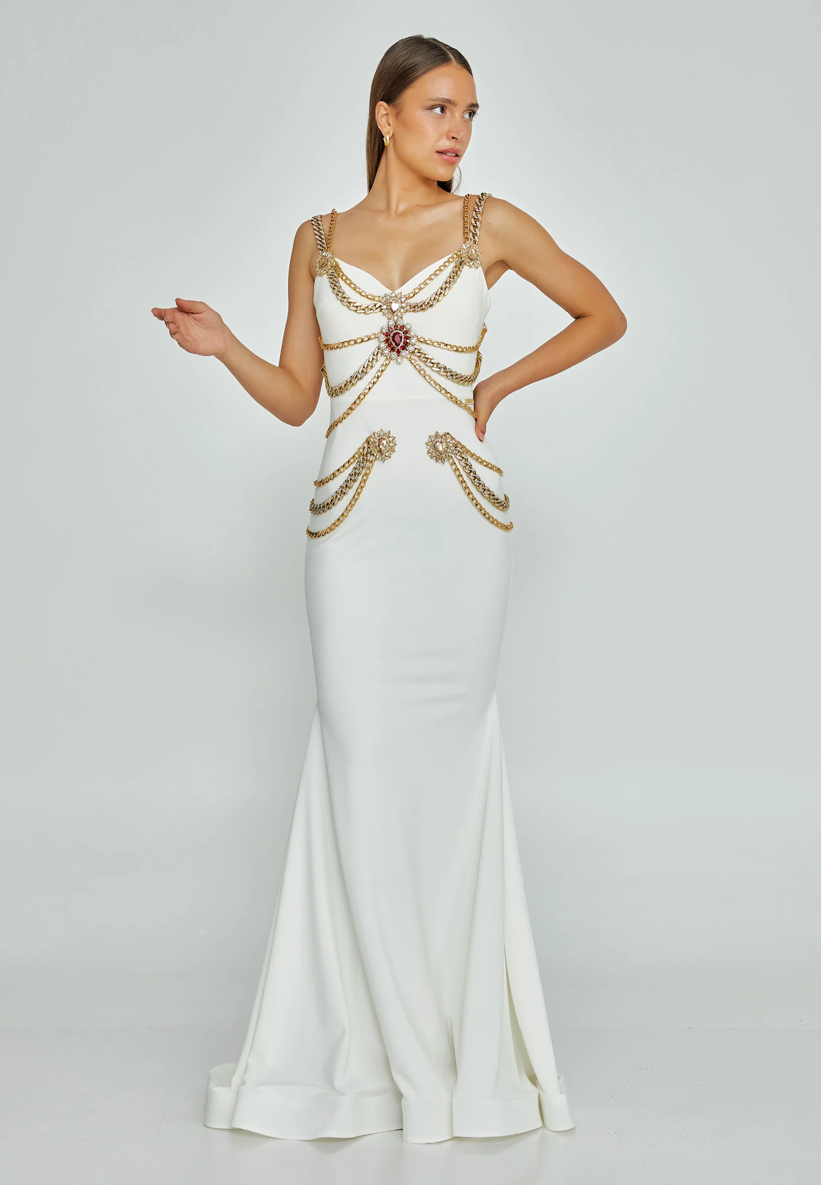 Sleeveless Maxi Crepe Mermaid Regular Wedding Guest Dress mtn2286