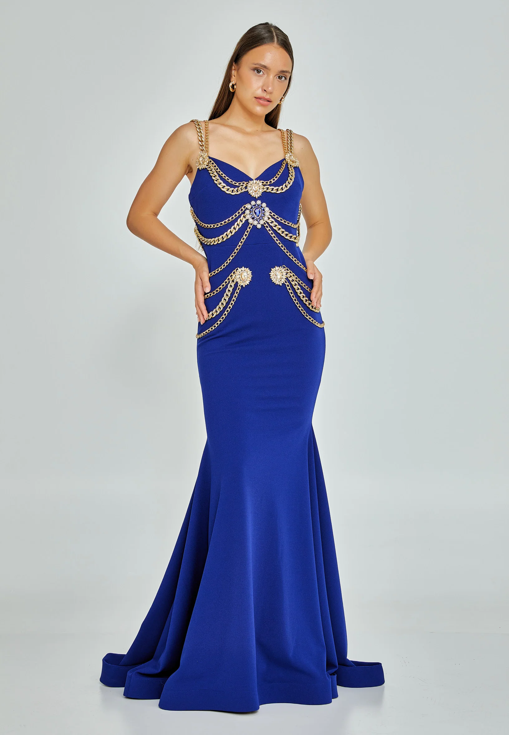Sleeveless Maxi Crepe Mermaid Regular Wedding Guest Dress mtn2286 - Image 10