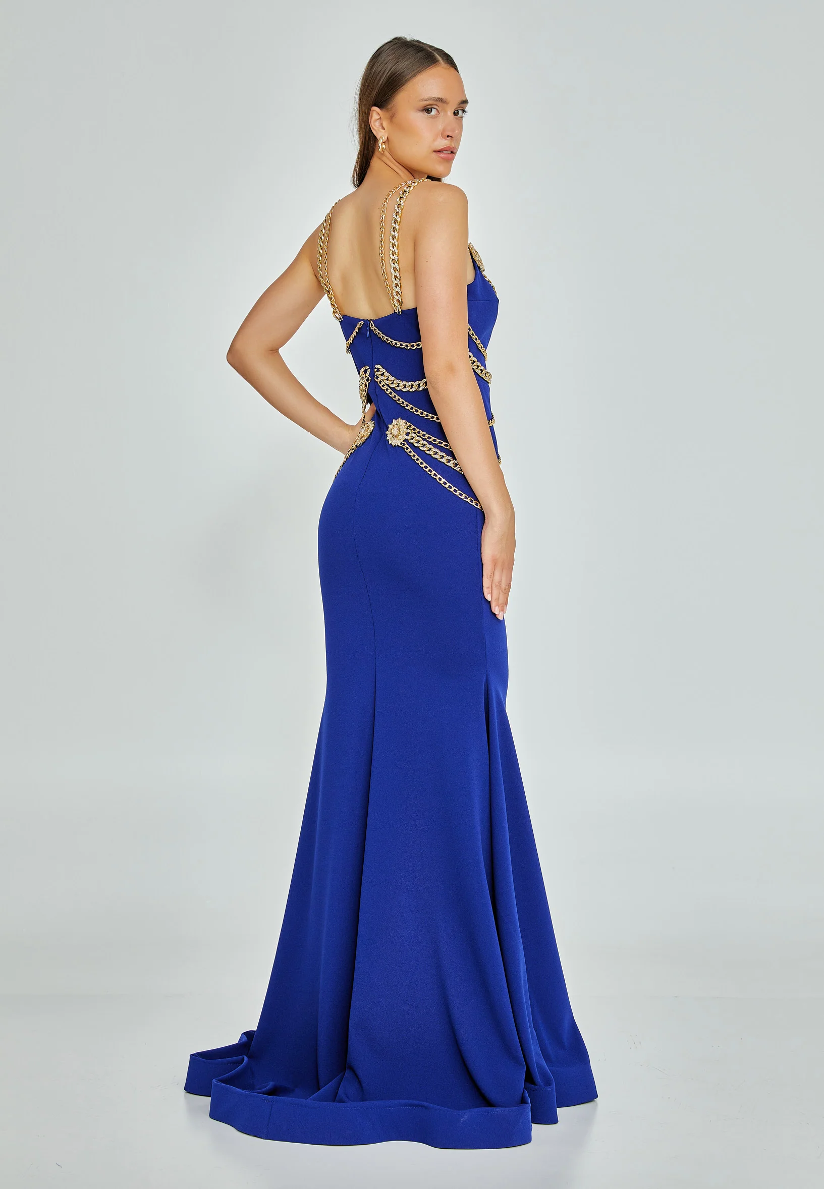 Sleeveless Maxi Crepe Mermaid Regular Wedding Guest Dress mtn2286 - Image 11