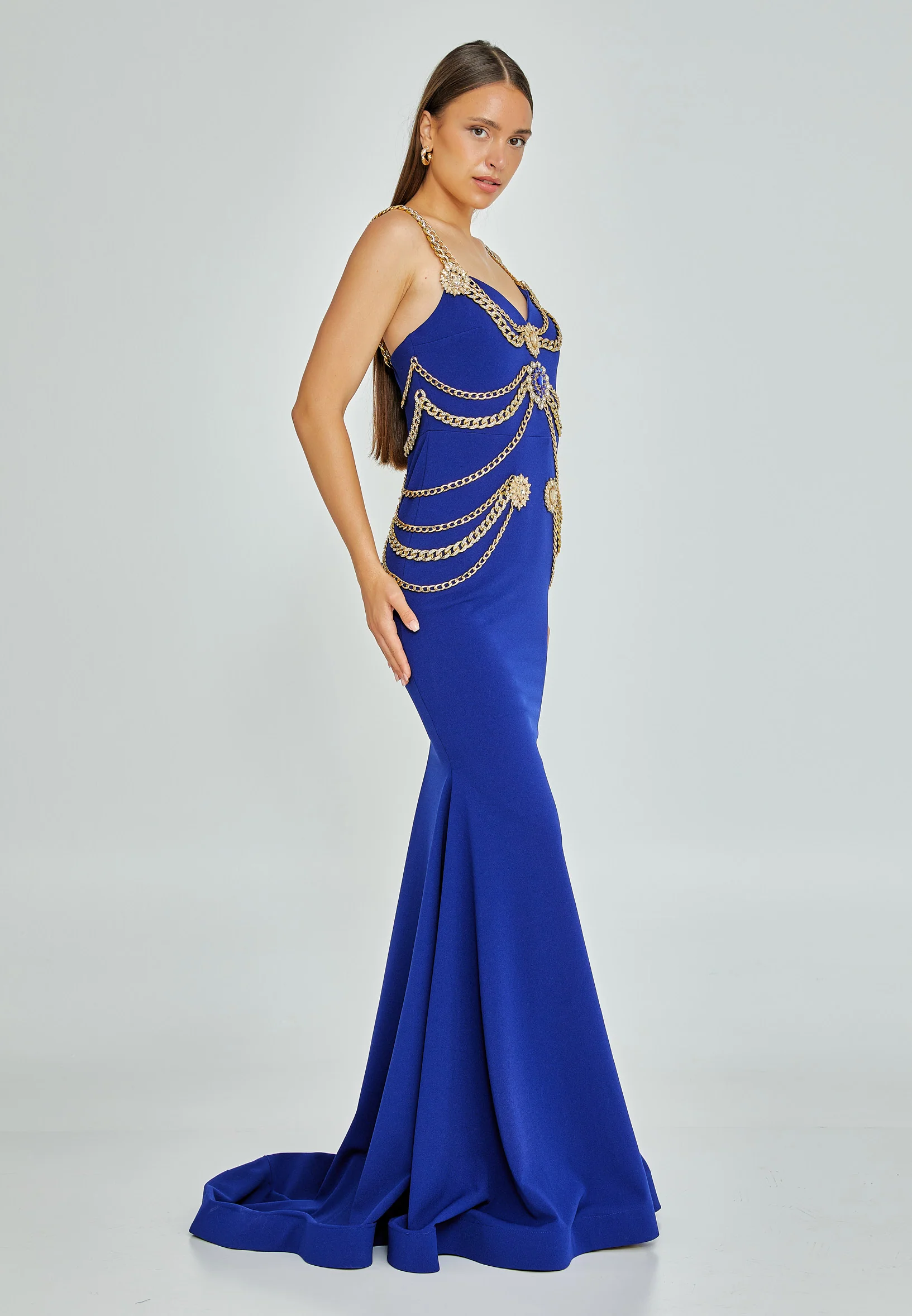 Sleeveless Maxi Crepe Mermaid Regular Wedding Guest Dress mtn2286 - Image 12