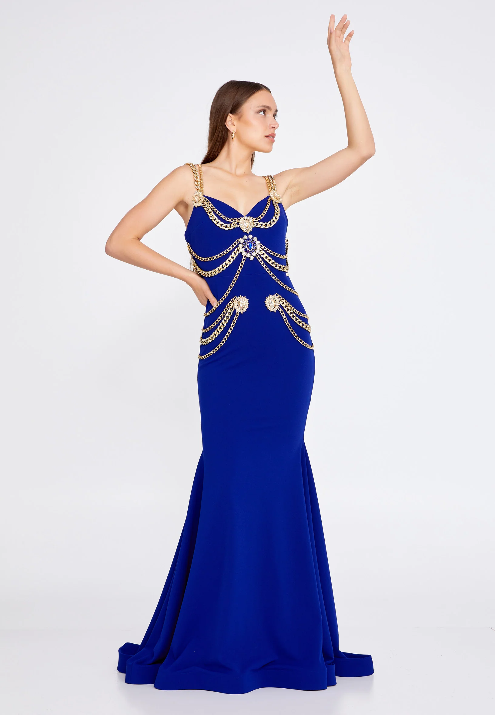 Sleeveless Maxi Crepe Mermaid Regular Wedding Guest Dress mtn2286 - Image 14