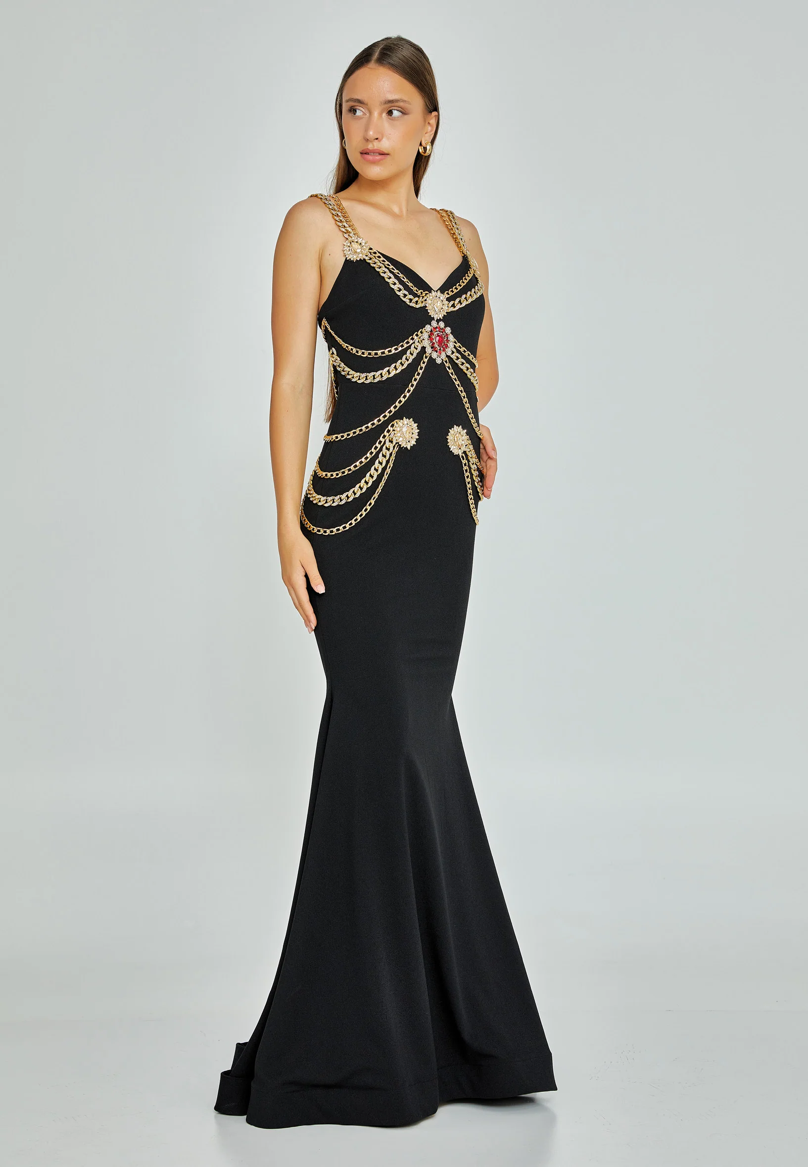 Sleeveless Maxi Crepe Mermaid Regular Wedding Guest Dress mtn2286 - Image 15