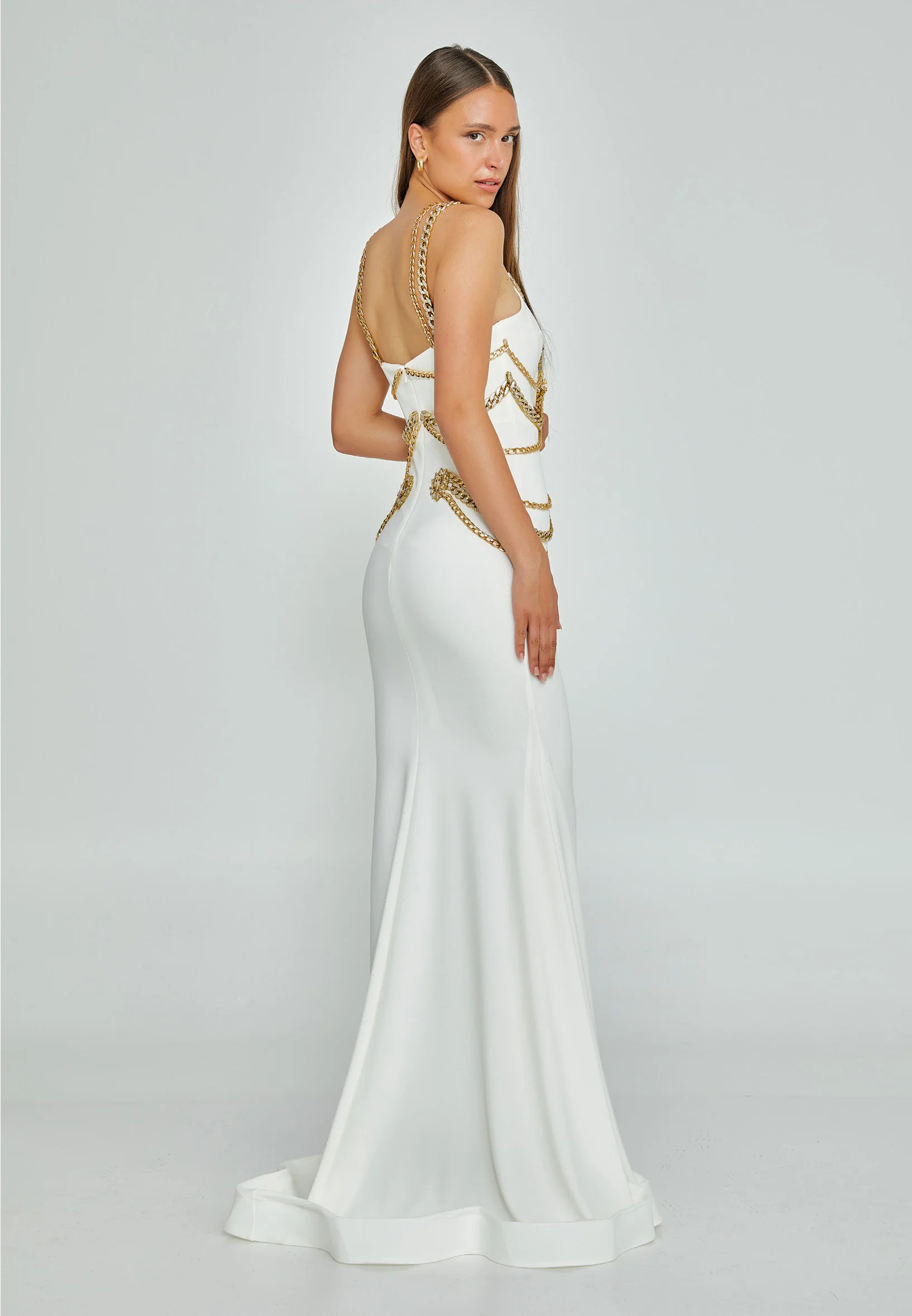Sleeveless Maxi Crepe Mermaid Regular Wedding Guest Dress mtn2286 - Image 2