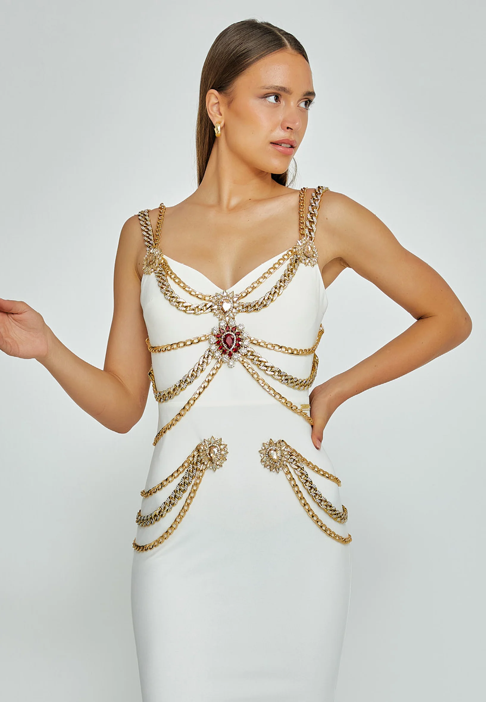 Sleeveless Maxi Crepe Mermaid Regular Wedding Guest Dress mtn2286 - Image 4