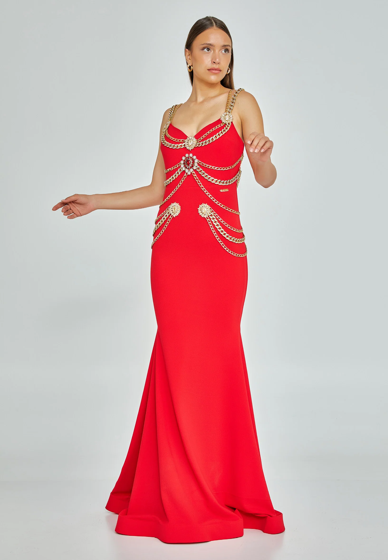 Sleeveless Maxi Crepe Mermaid Regular Wedding Guest Dress mtn2286 - Image 6
