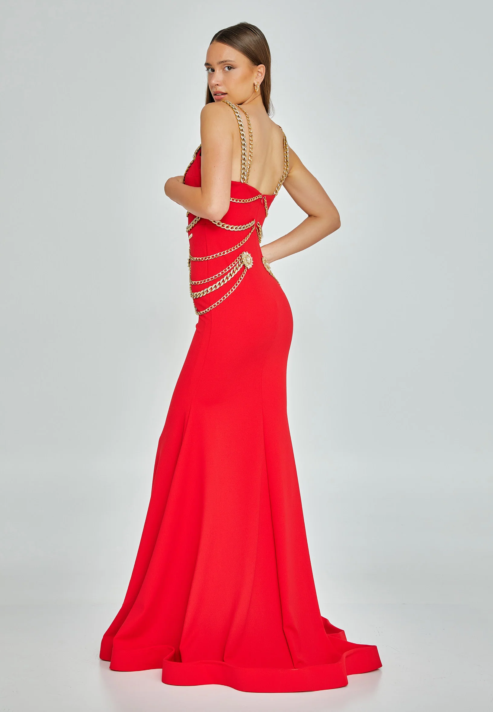 Sleeveless Maxi Crepe Mermaid Regular Wedding Guest Dress mtn2286 - Image 7