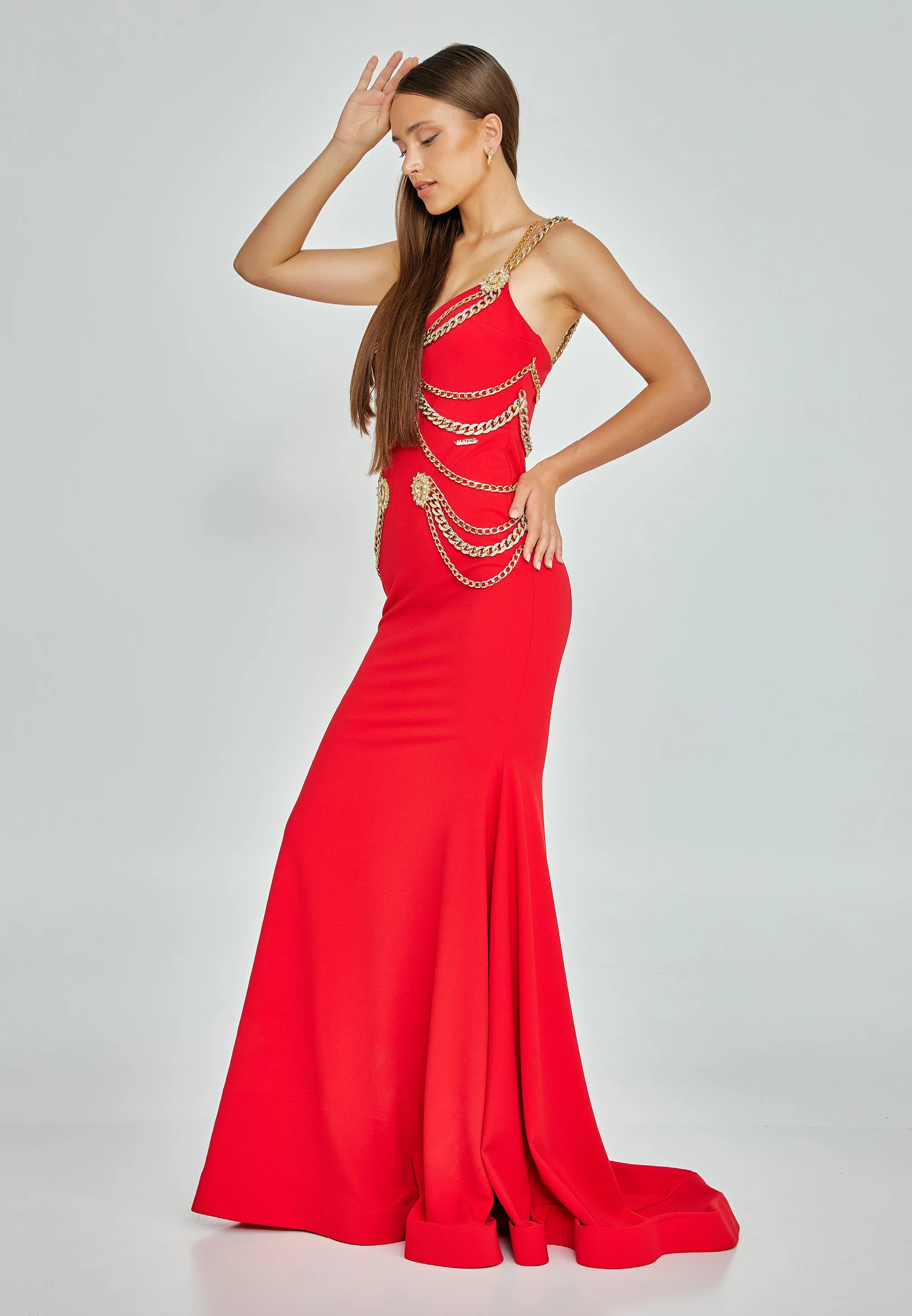 Sleeveless Maxi Crepe Mermaid Regular Wedding Guest Dress mtn2286 - Image 8