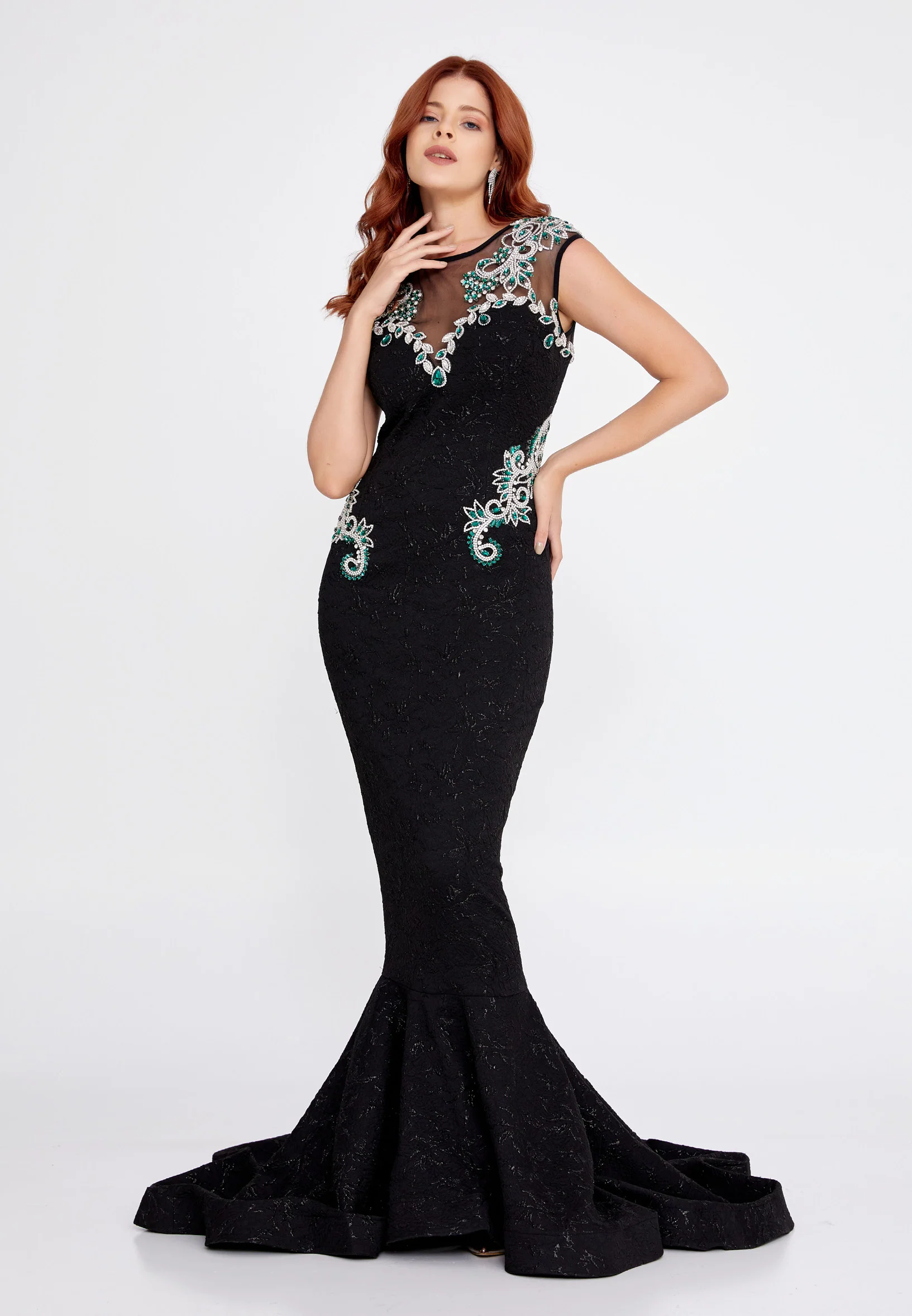 Sleeveless Maxi Crepe Mermaid Regular Wedding Guest Dress mtn2297