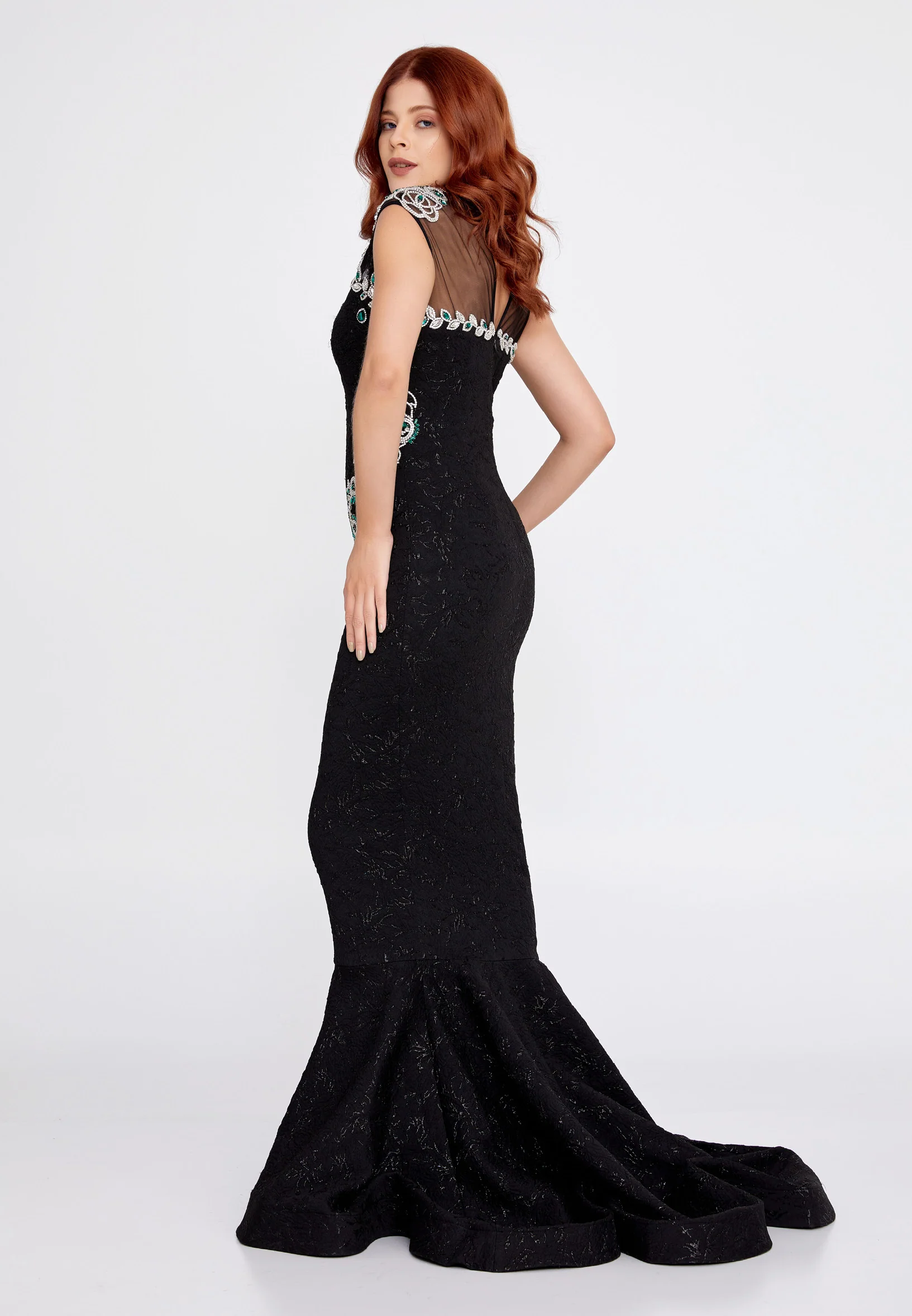 Sleeveless Maxi Crepe Mermaid Regular Wedding Guest Dress mtn2297 - Image 3
