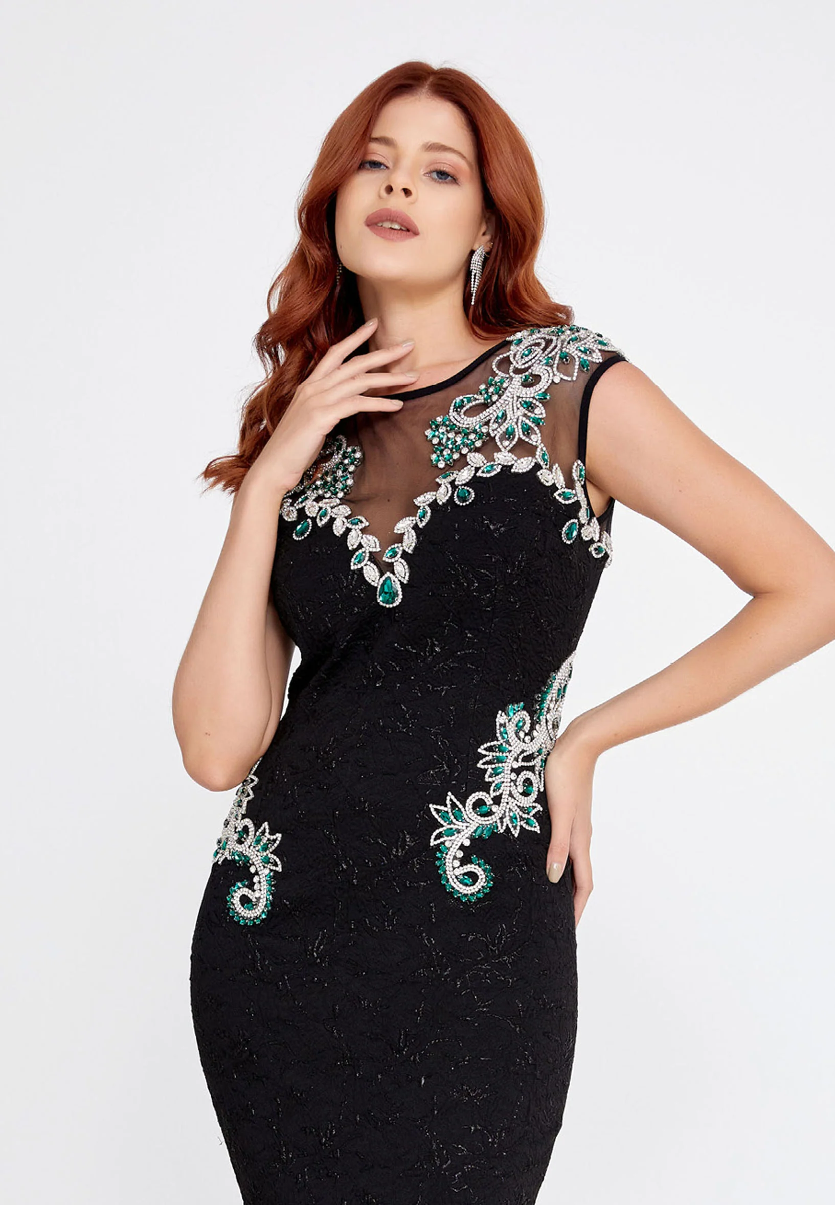 Sleeveless Maxi Crepe Mermaid Regular Wedding Guest Dress mtn2297 - Image 4