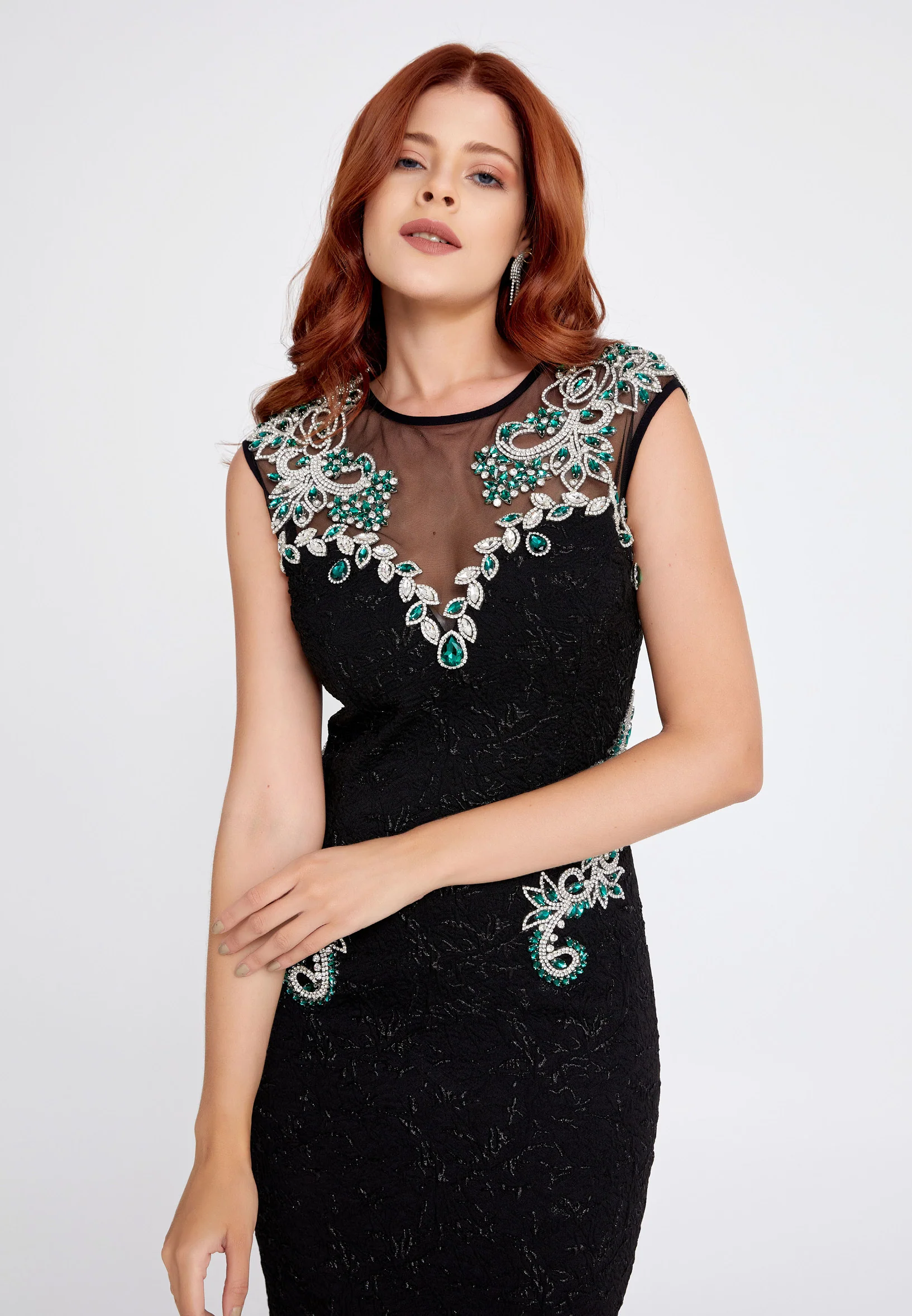 Sleeveless Maxi Crepe Mermaid Regular Wedding Guest Dress mtn2297 - Image 5
