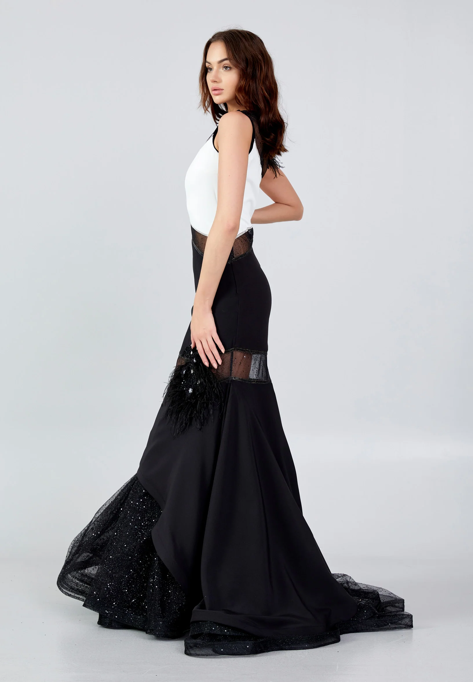 Sleeveless Maxi Crepe Mermaid Regular Wedding Guest Dress mtn88122 - Image 3