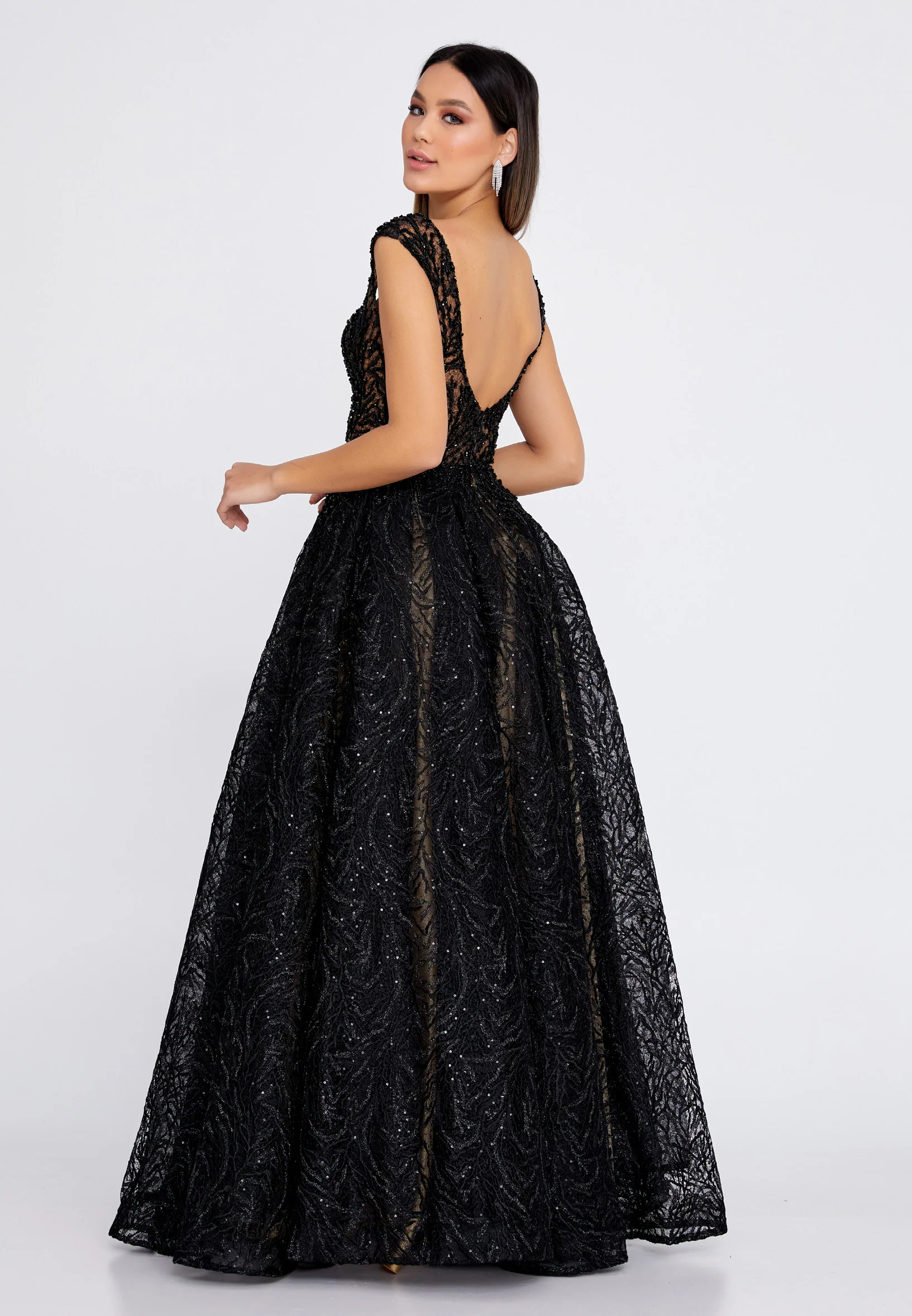 Sleeveless Maxi Lace A - Line Regular Prom Dress aln1541-k - Image 2