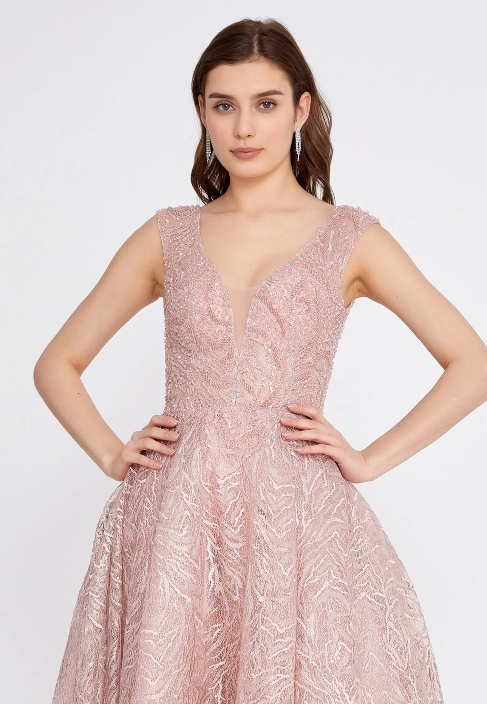 Sleeveless Maxi Lace A - Line Regular Prom Dress aln1541-k - Image 20