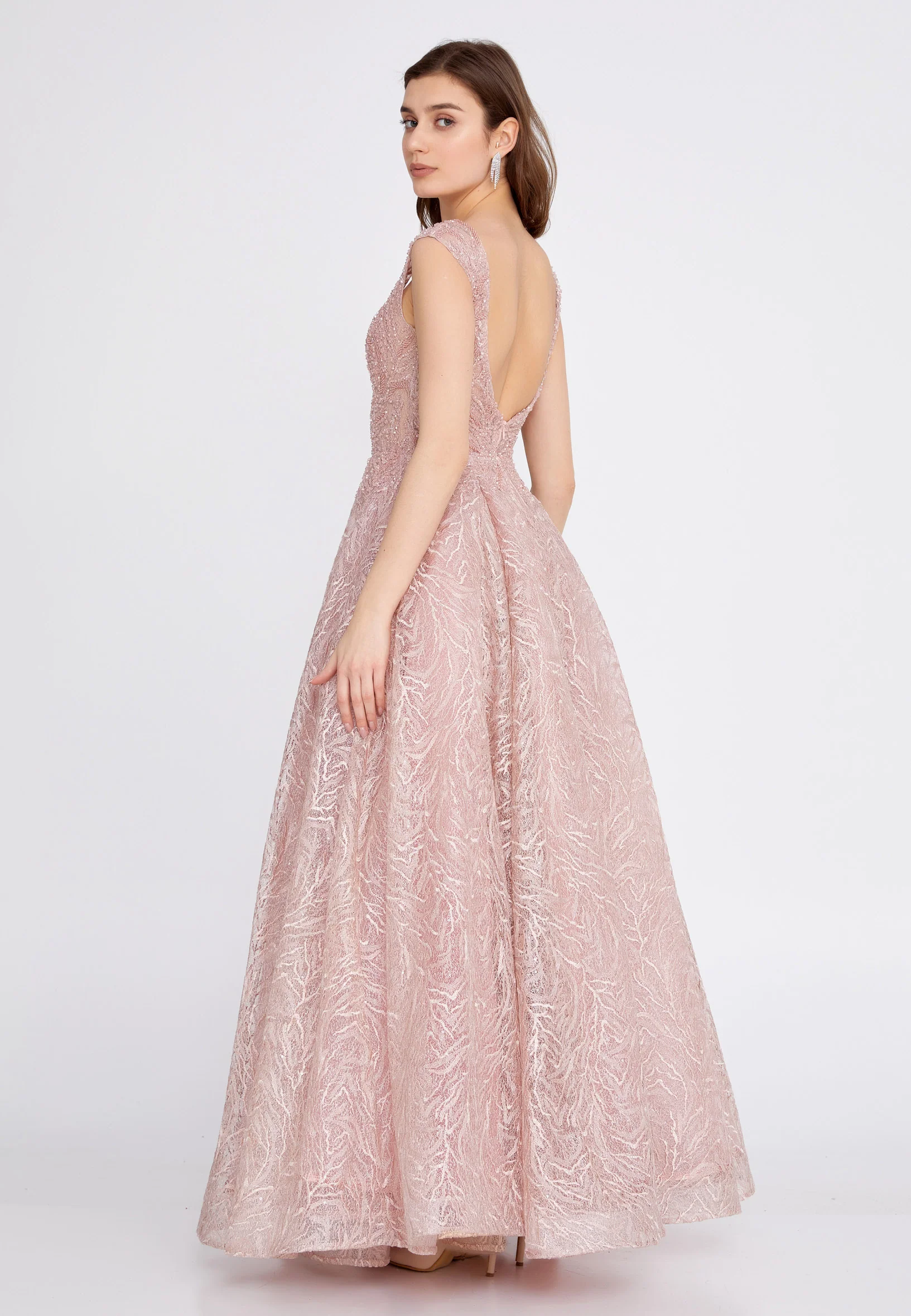 Sleeveless Maxi Lace A - Line Regular Prom Dress aln1541-k - Image 22