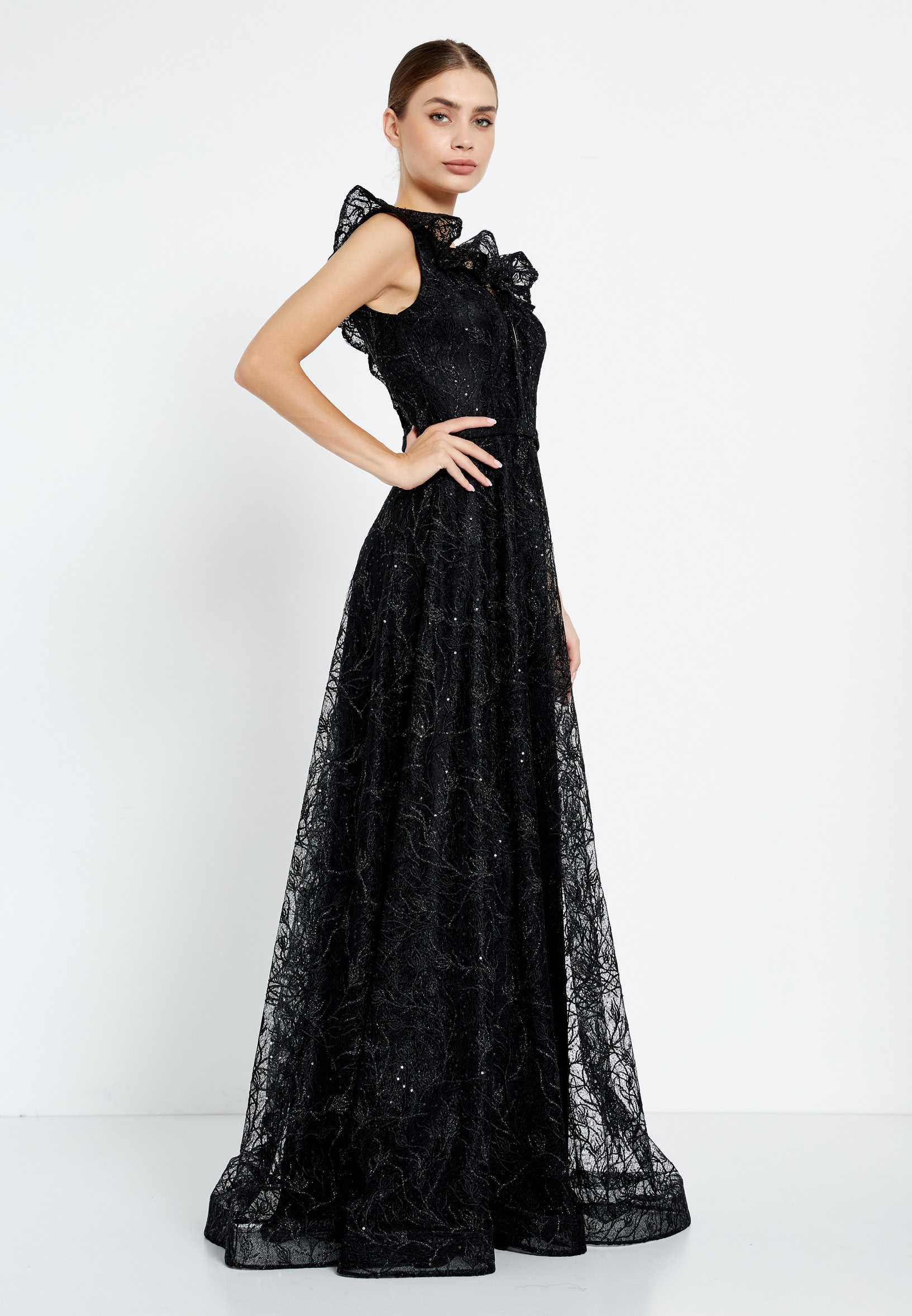 Sleeveless Maxi Lace A - Line Regular Prom Dress fvl2389 - Image 3