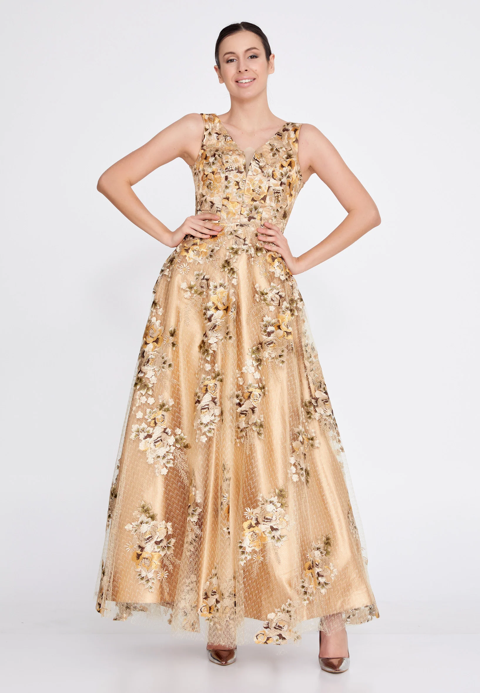 Sleeveless Maxi Lace A - Line Regular Prom Dress ons000-112