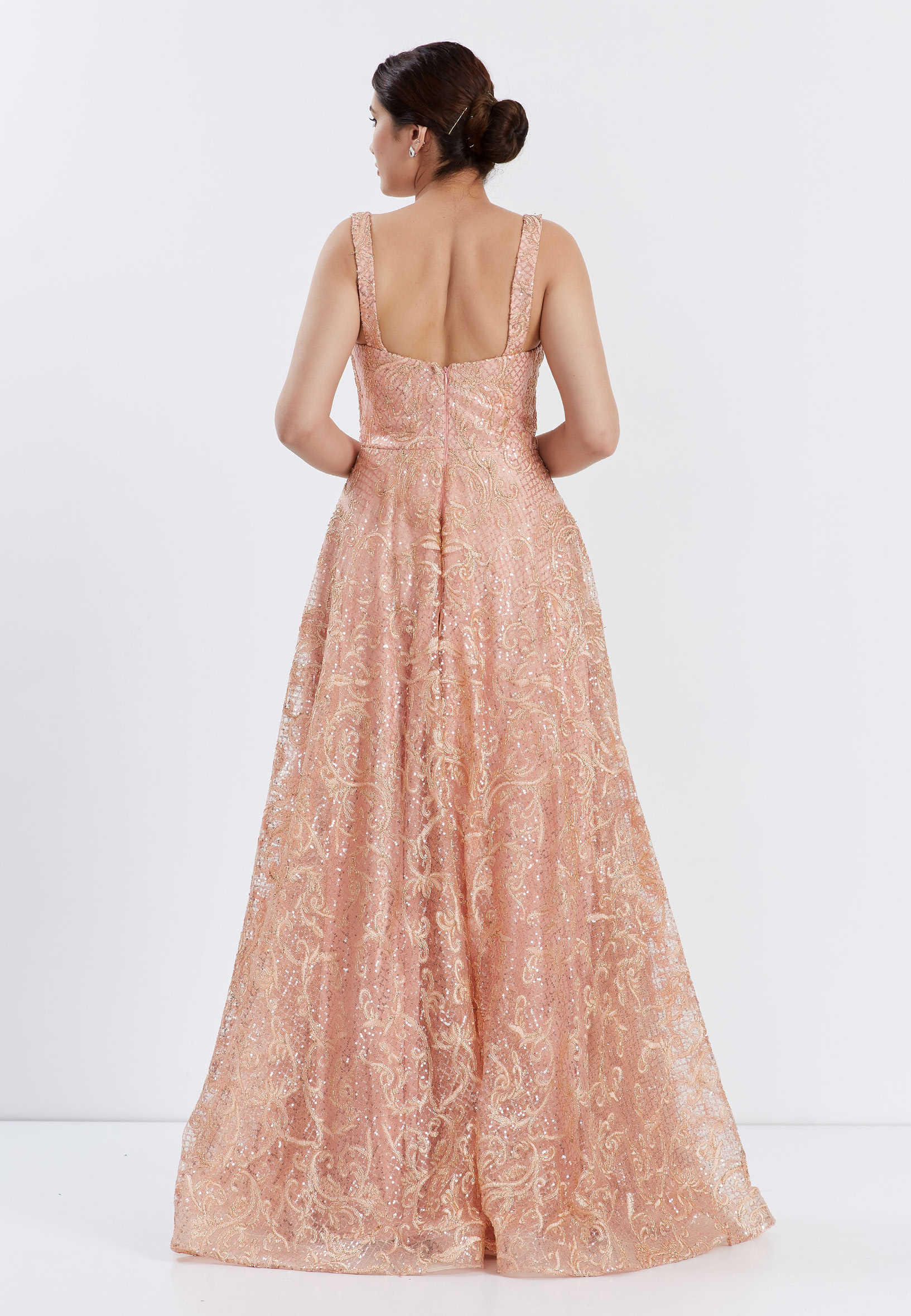 Sleeveless Maxi Lace A - Line Regular Prom Dress ppl00628 - Image 10
