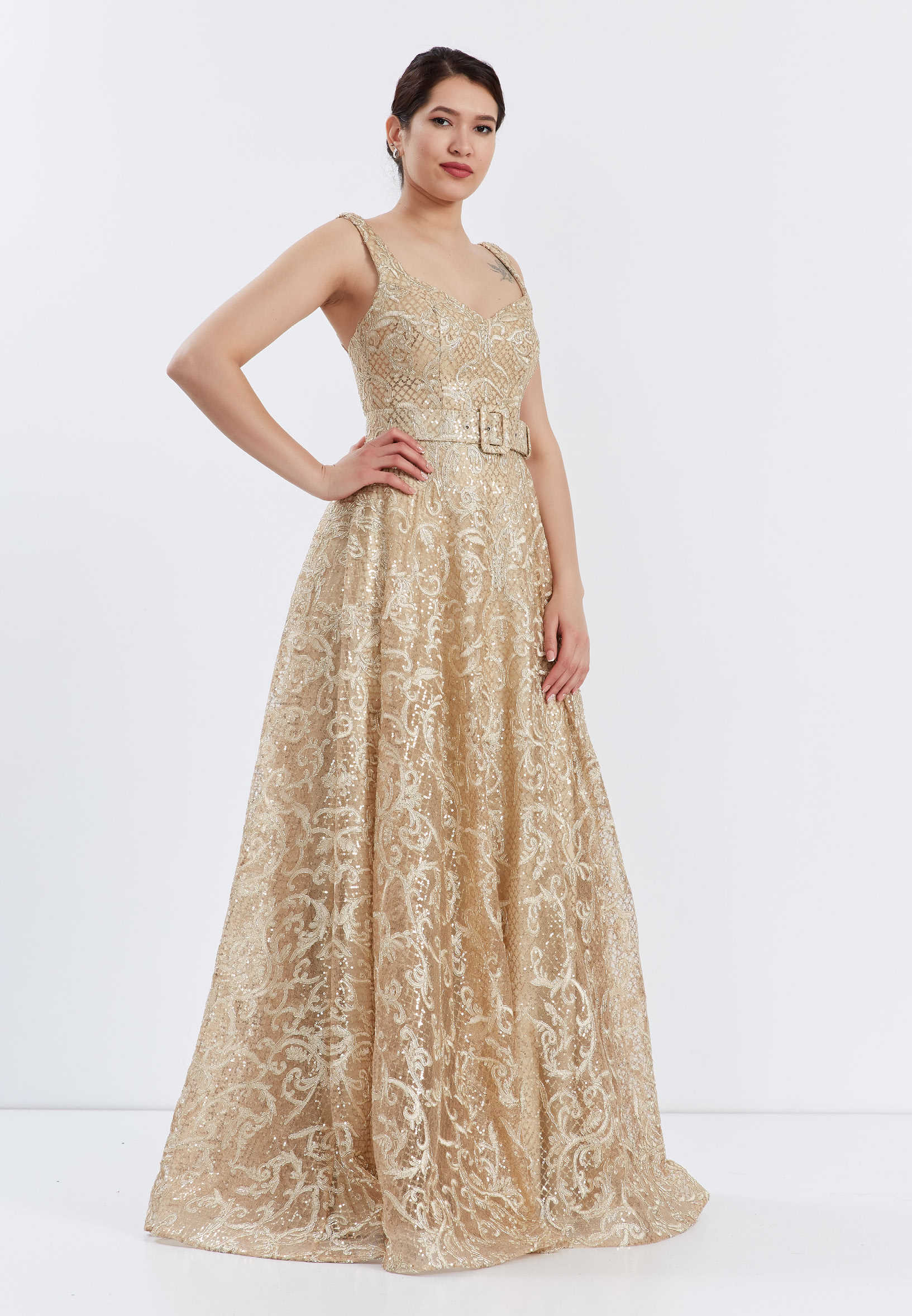 Sleeveless Maxi Lace A - Line Regular Prom Dress ppl00628 - Image 3