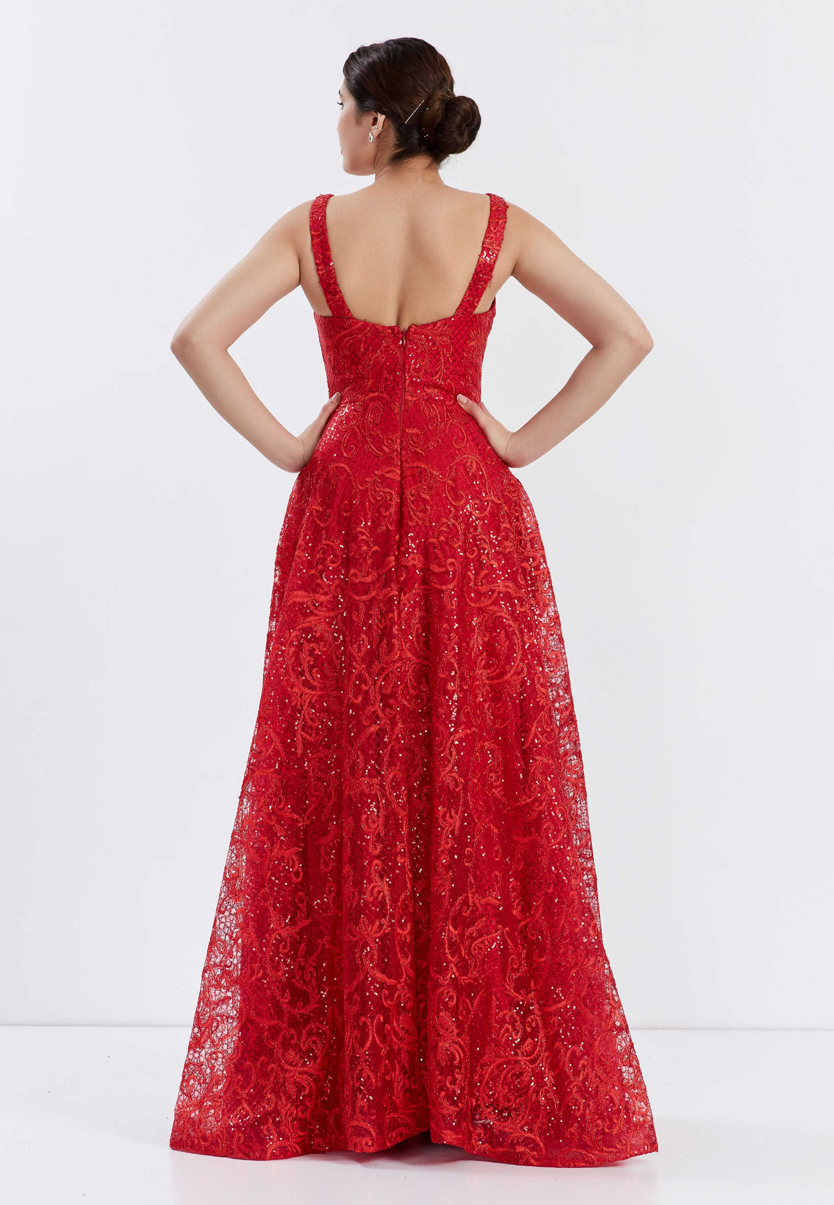 Sleeveless Maxi Lace A - Line Regular Prom Dress ppl00628 - Image 6