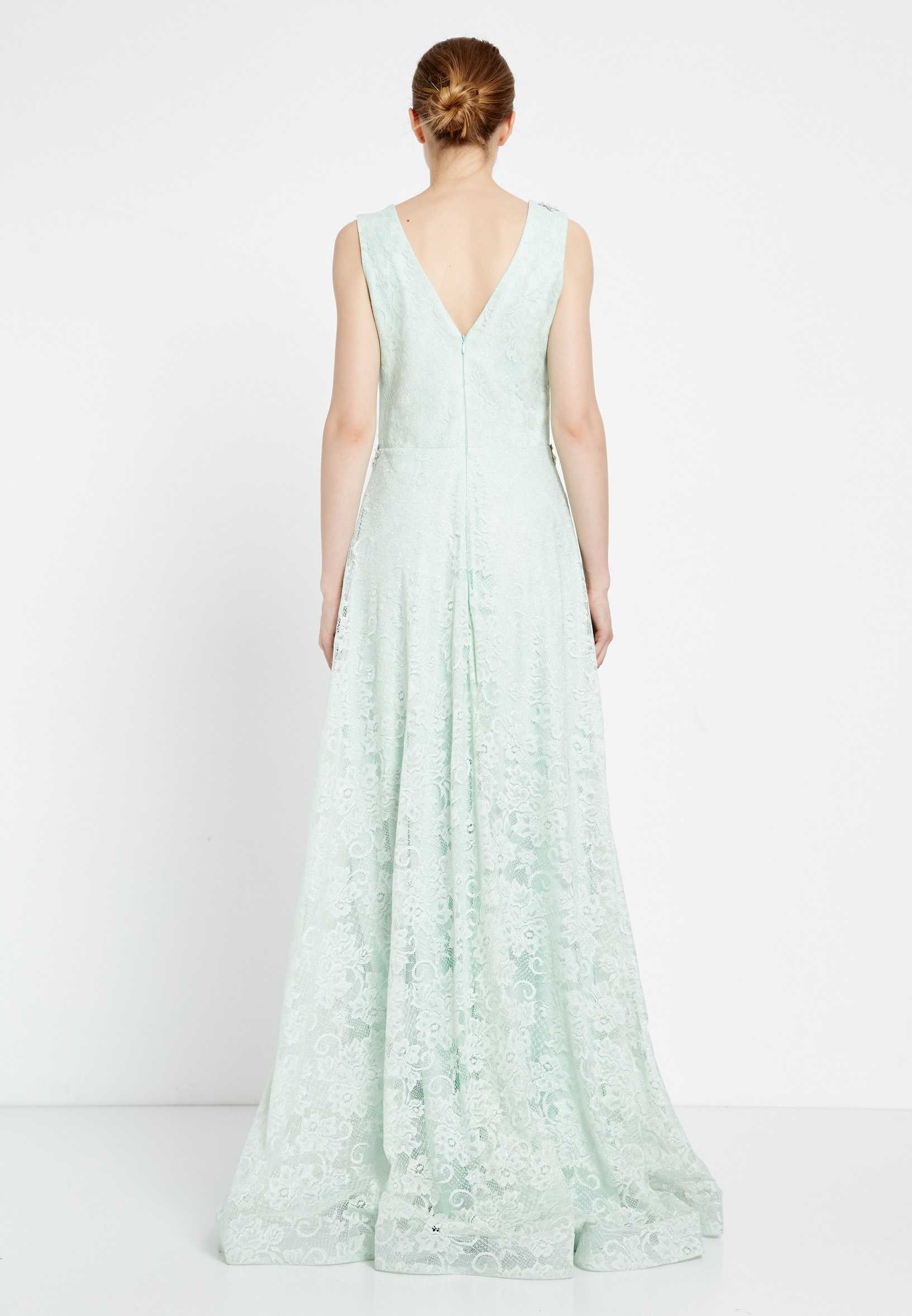 Sleeveless Maxi Lace A - Line Regular Prom Dress rmn2911 - Image 10