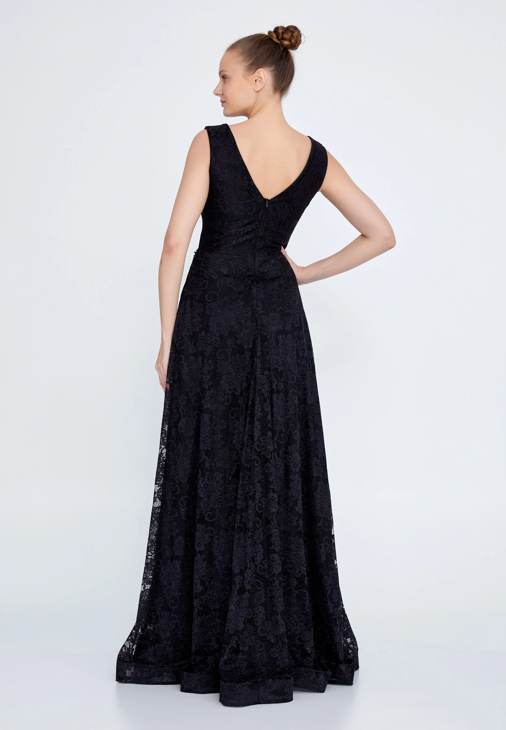 Sleeveless Maxi Lace A - Line Regular Prom Dress rmn2911 - Image 2