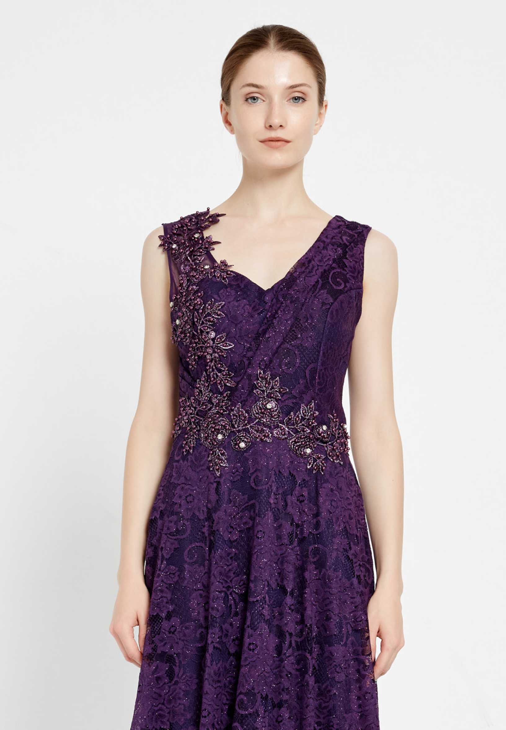 Sleeveless Maxi Lace A - Line Regular Prom Dress rmn2911 - Image 24