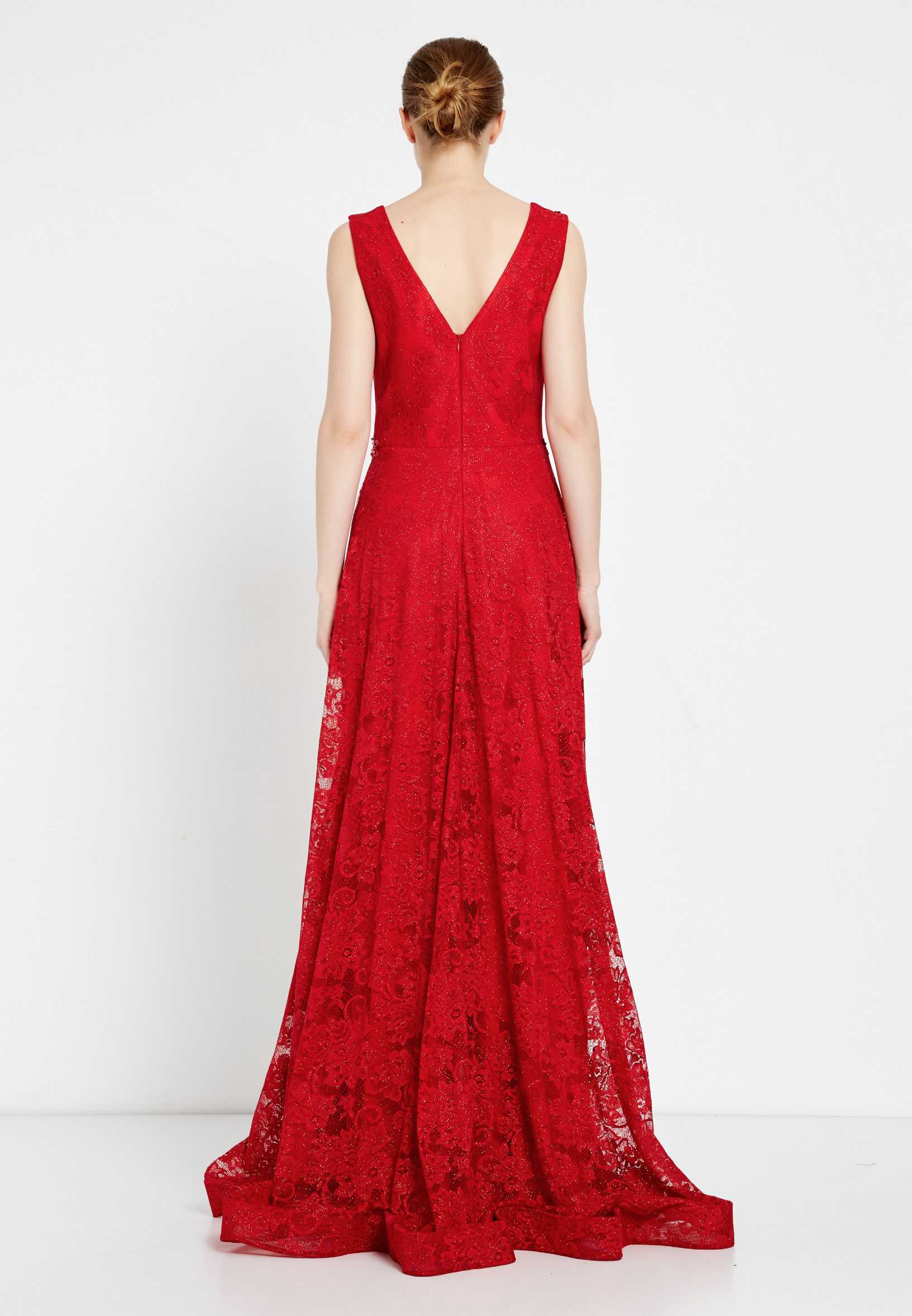 Sleeveless Maxi Lace A - Line Regular Prom Dress rmn2911 - Image 26