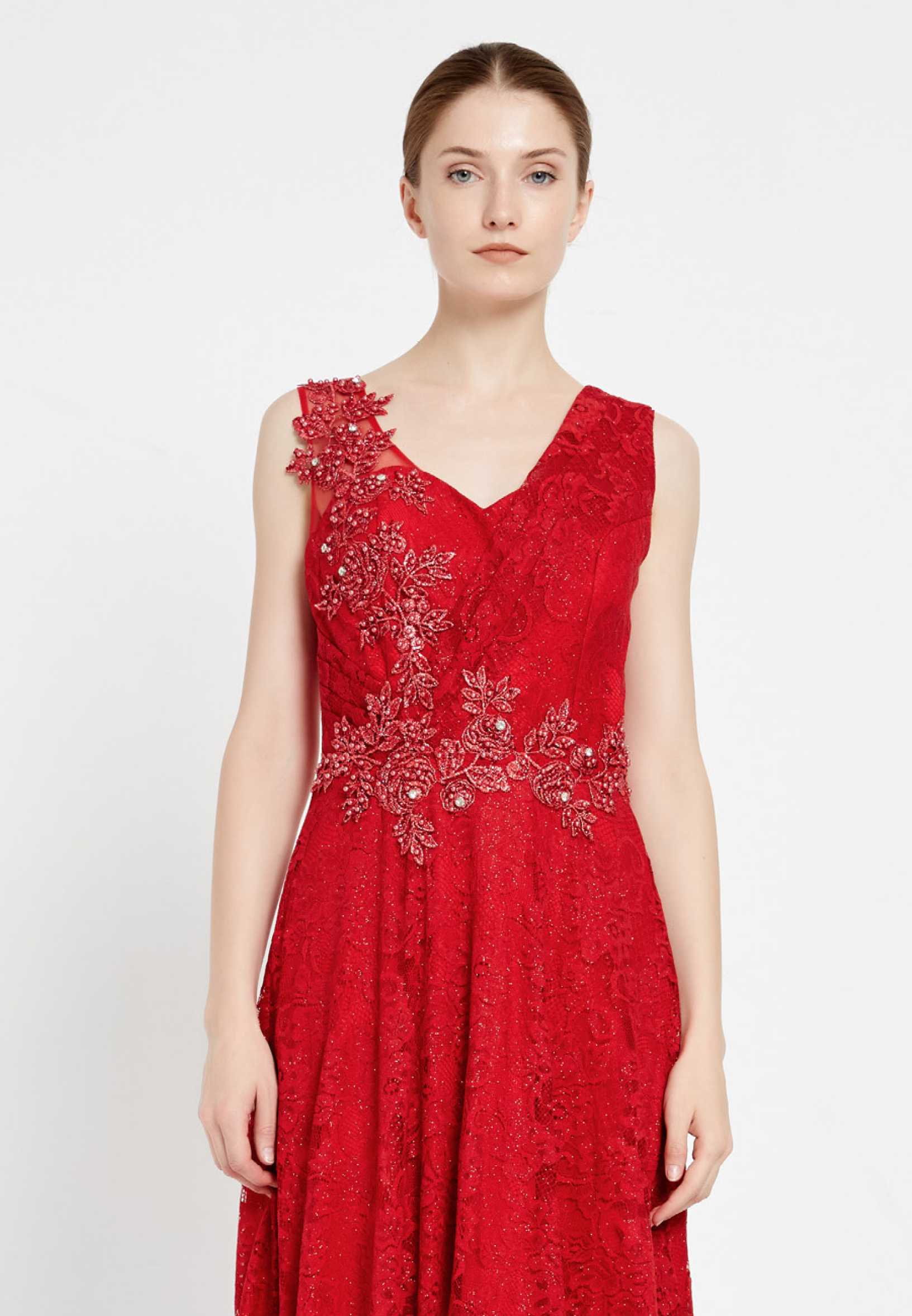 Sleeveless Maxi Lace A - Line Regular Prom Dress rmn2911 - Image 28