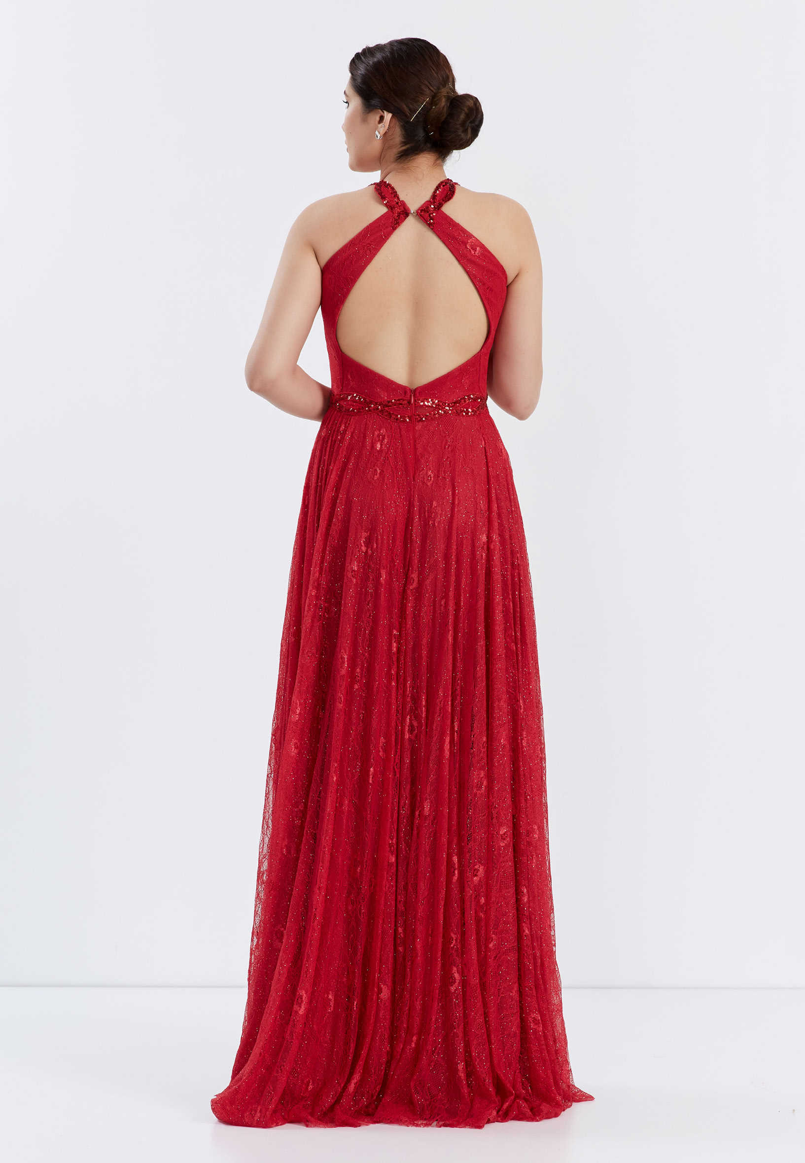 Sleeveless Maxi Lace A - Line Regular Wedding Guest Dress frc6271 - Image 10