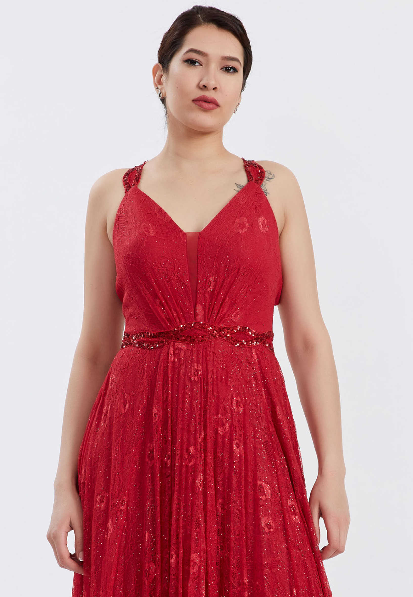 Sleeveless Maxi Lace A - Line Regular Wedding Guest Dress frc6271 - Image 12