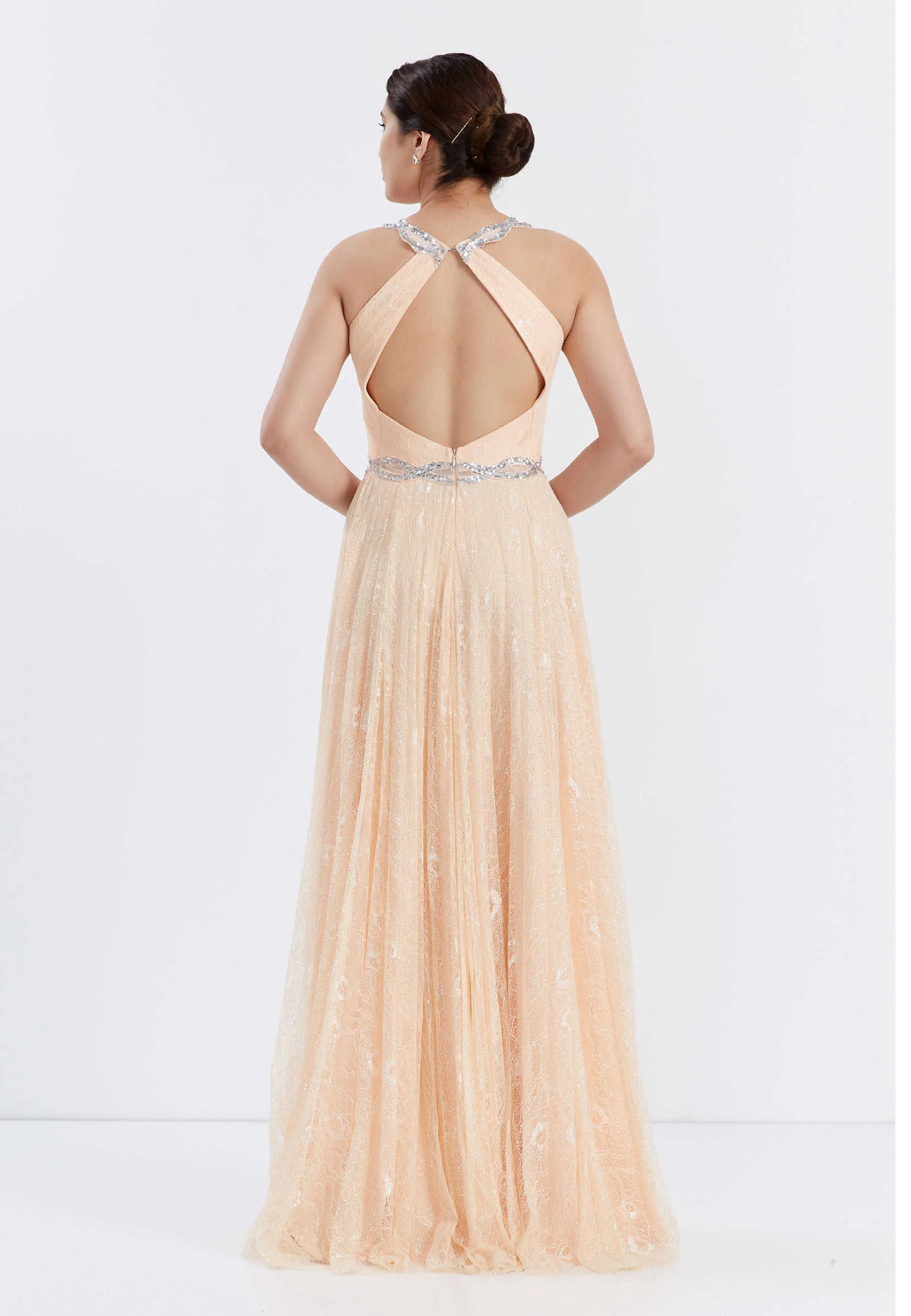 Sleeveless Maxi Lace A - Line Regular Wedding Guest Dress frc6271 - Image 2